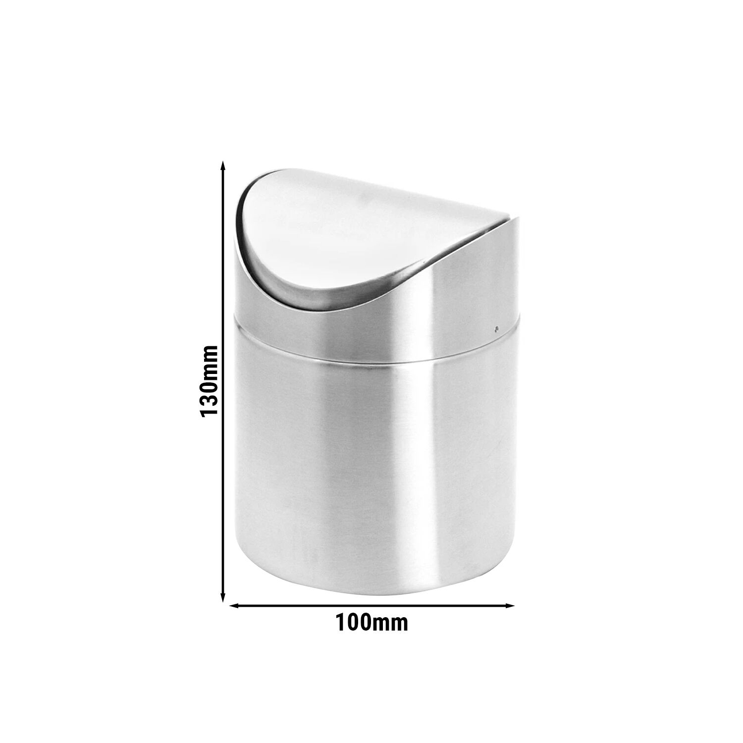 (6 pièces) Poubelle de table - inox - 0,7 litre