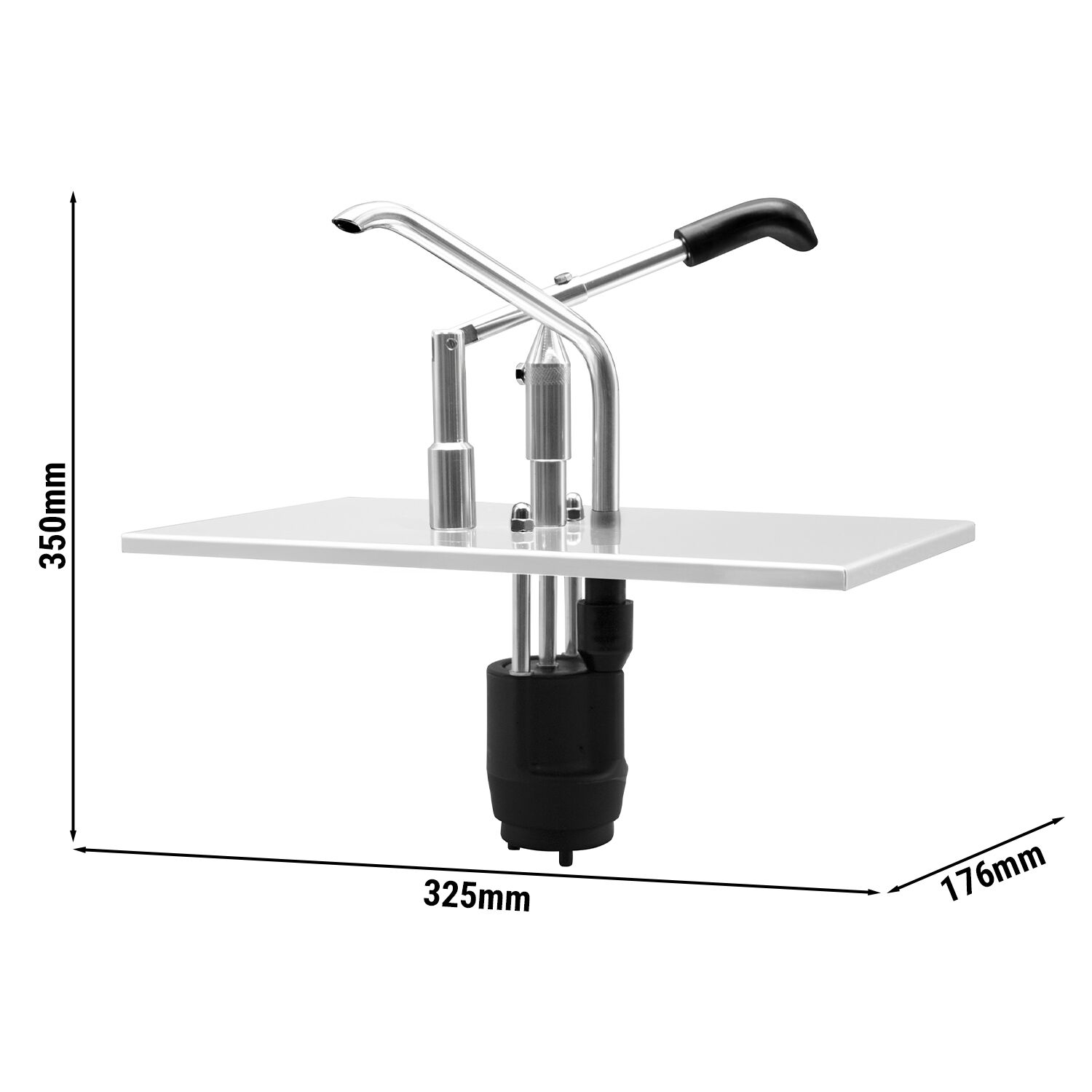 Distributeur de sauce - à levier - dosage réglable - compatible avec bac GN GN 1/3 - acier inoxydable - 325x350mm
