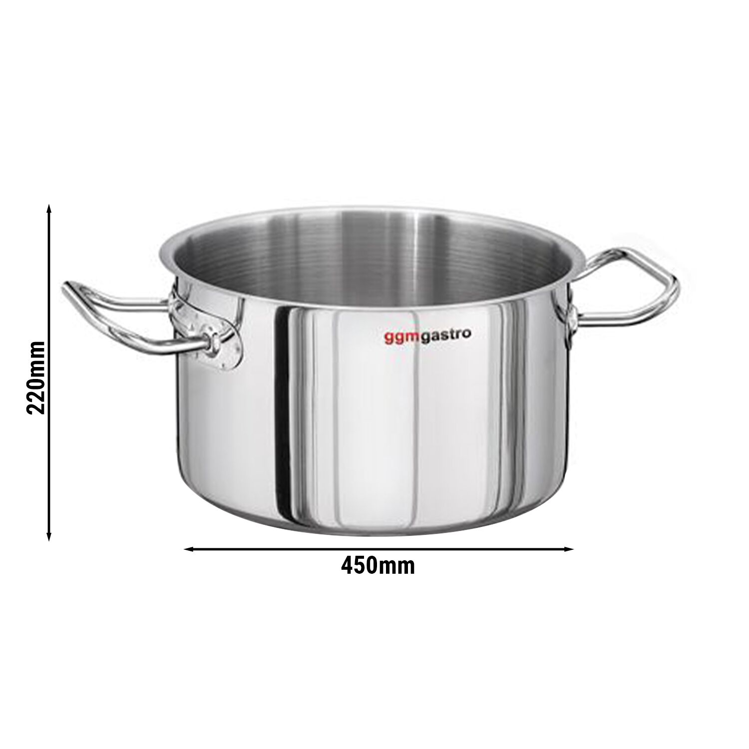 Fleischtopf - Edelstahl - 35 Liter - Ø 450mm - Höhe:220mm - Induktionsgeeignet