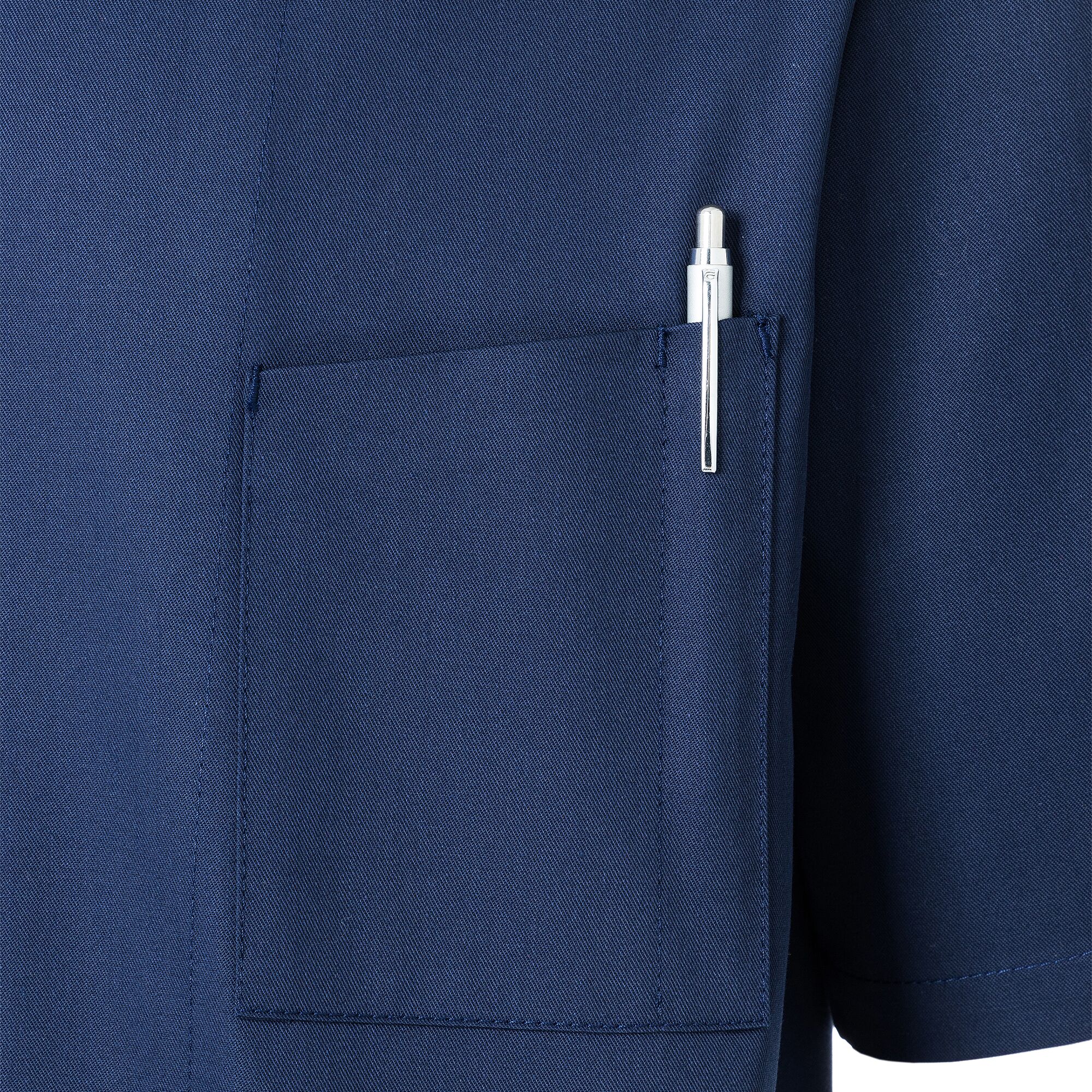 KARLOWSKY | Gustav Men's Chef Jacket – Short Sleeve - Marine Blue - Size 48 - Press-Stud Closure