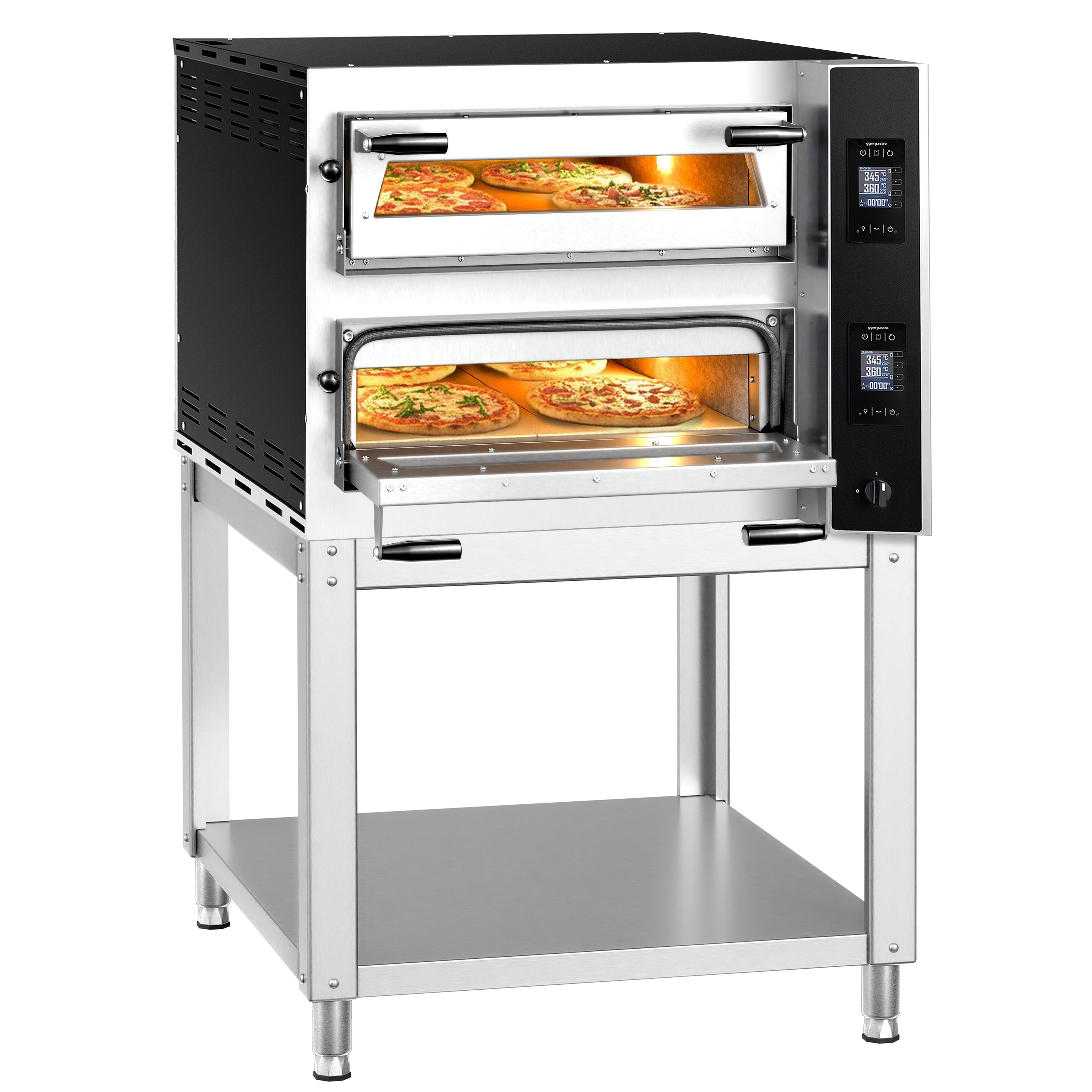 Four à pizza électrique - 4+4x 35 cm - Numérique - incl. support