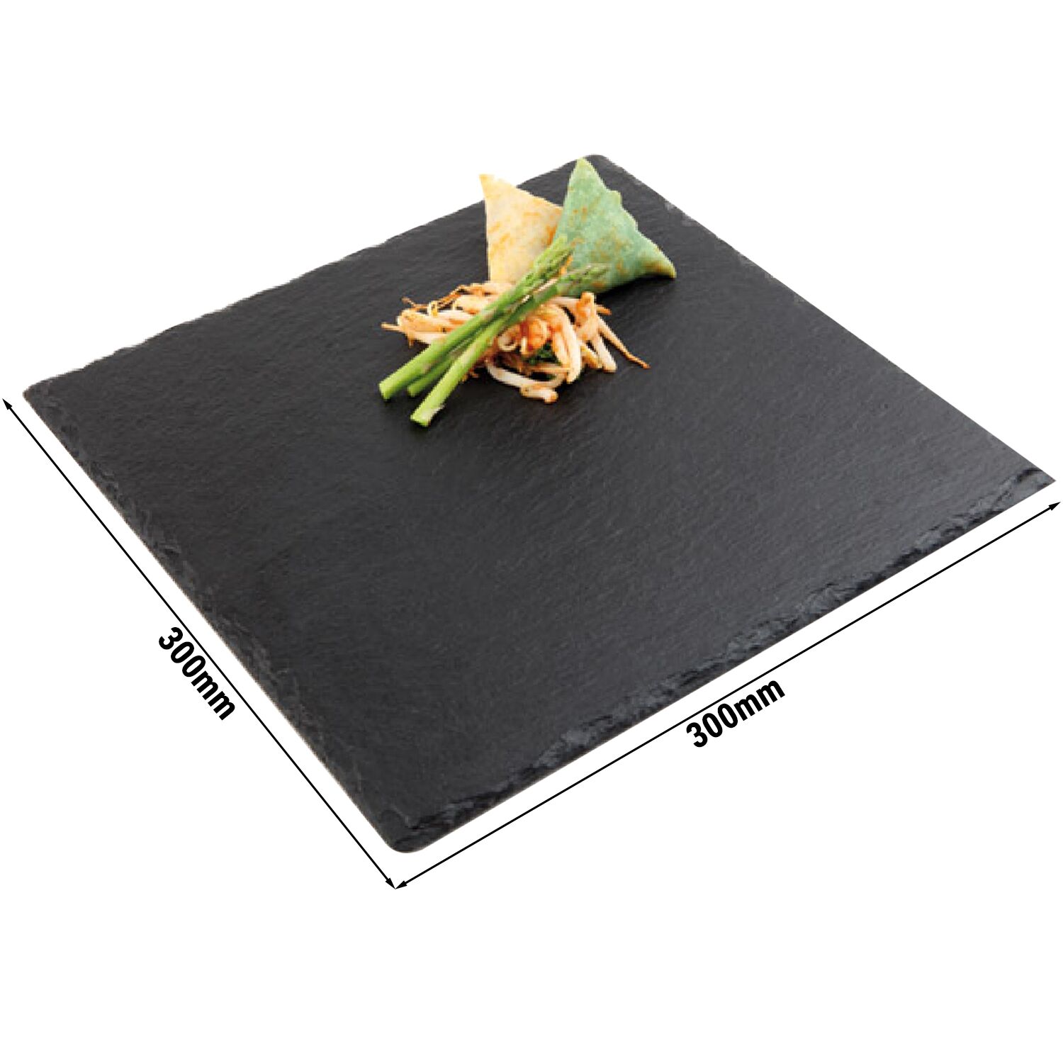 (6 st) Skifferplatta - 300x300 mm - Höjd: 7 mm - svart