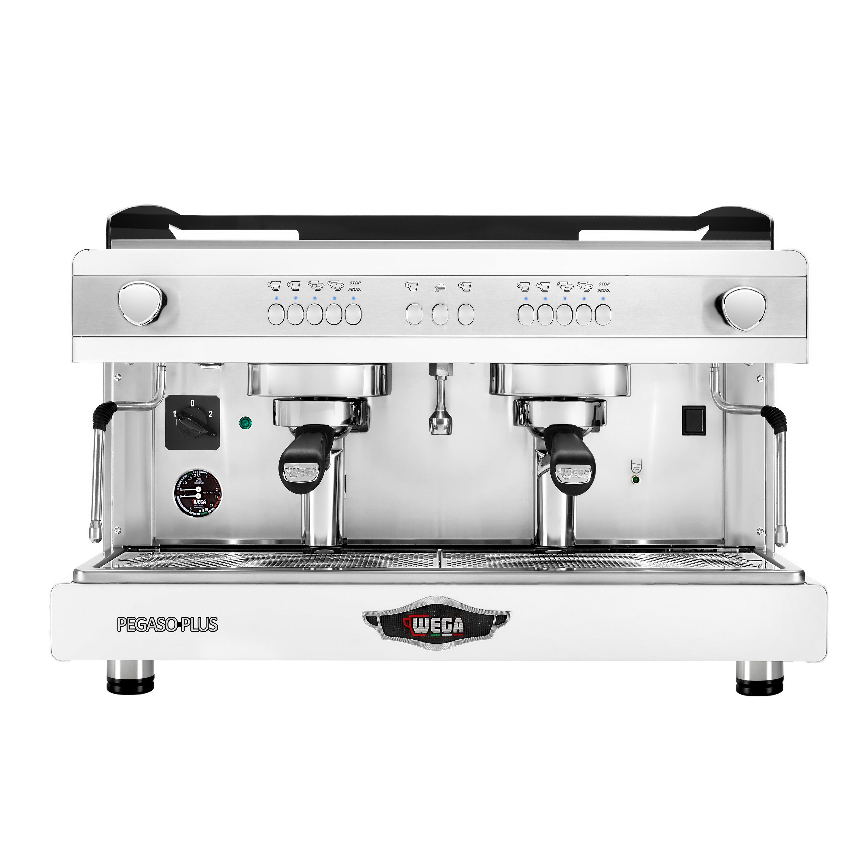 WEGA | Pegaso Plus - Espressor - 2 grupuri - 3,7 kW - cu spumător de lapte și apă fierbinte - Alb