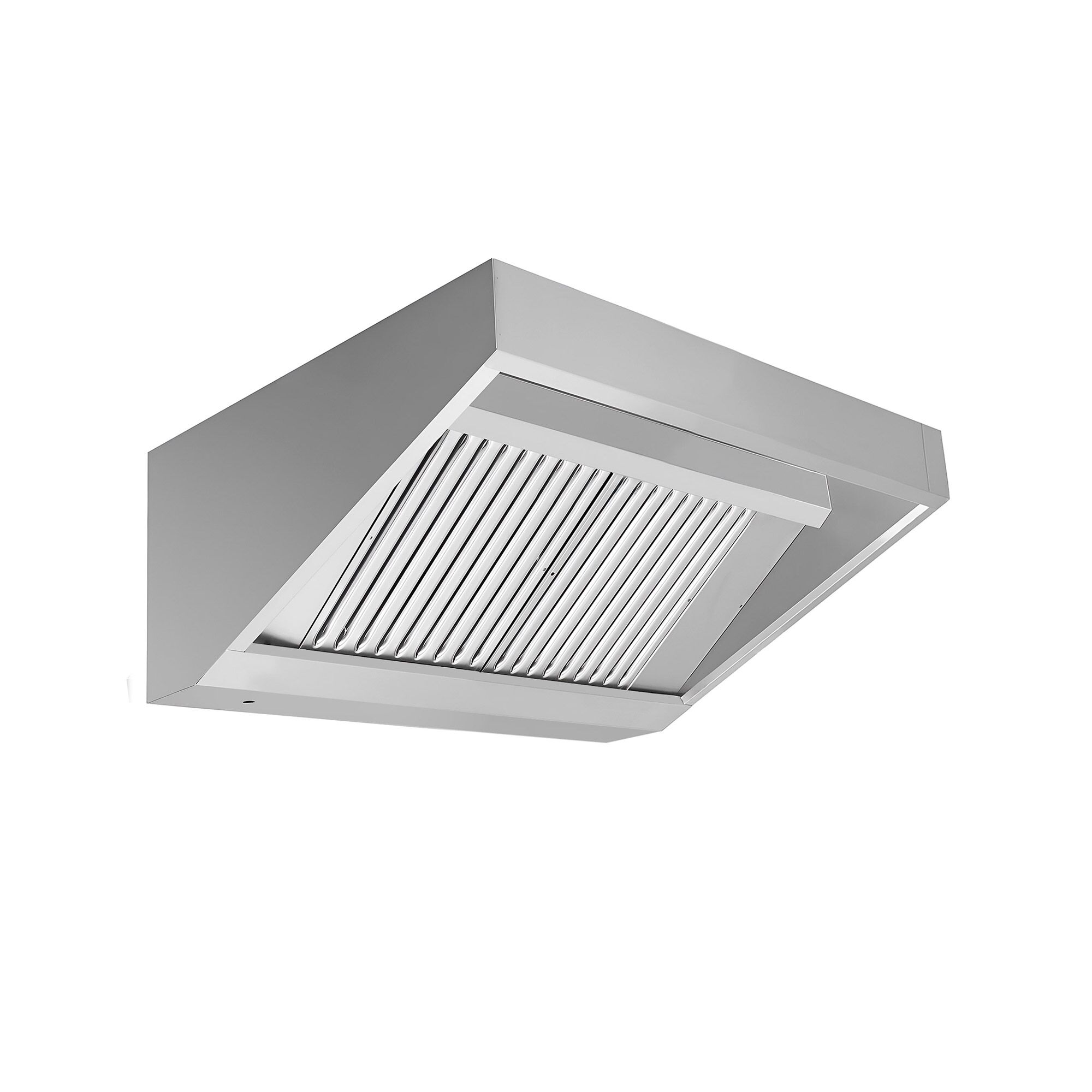 Commercial Wall-Mounted Extraction Canopy - 1000mm - with Baffle Filters & LED Lighting