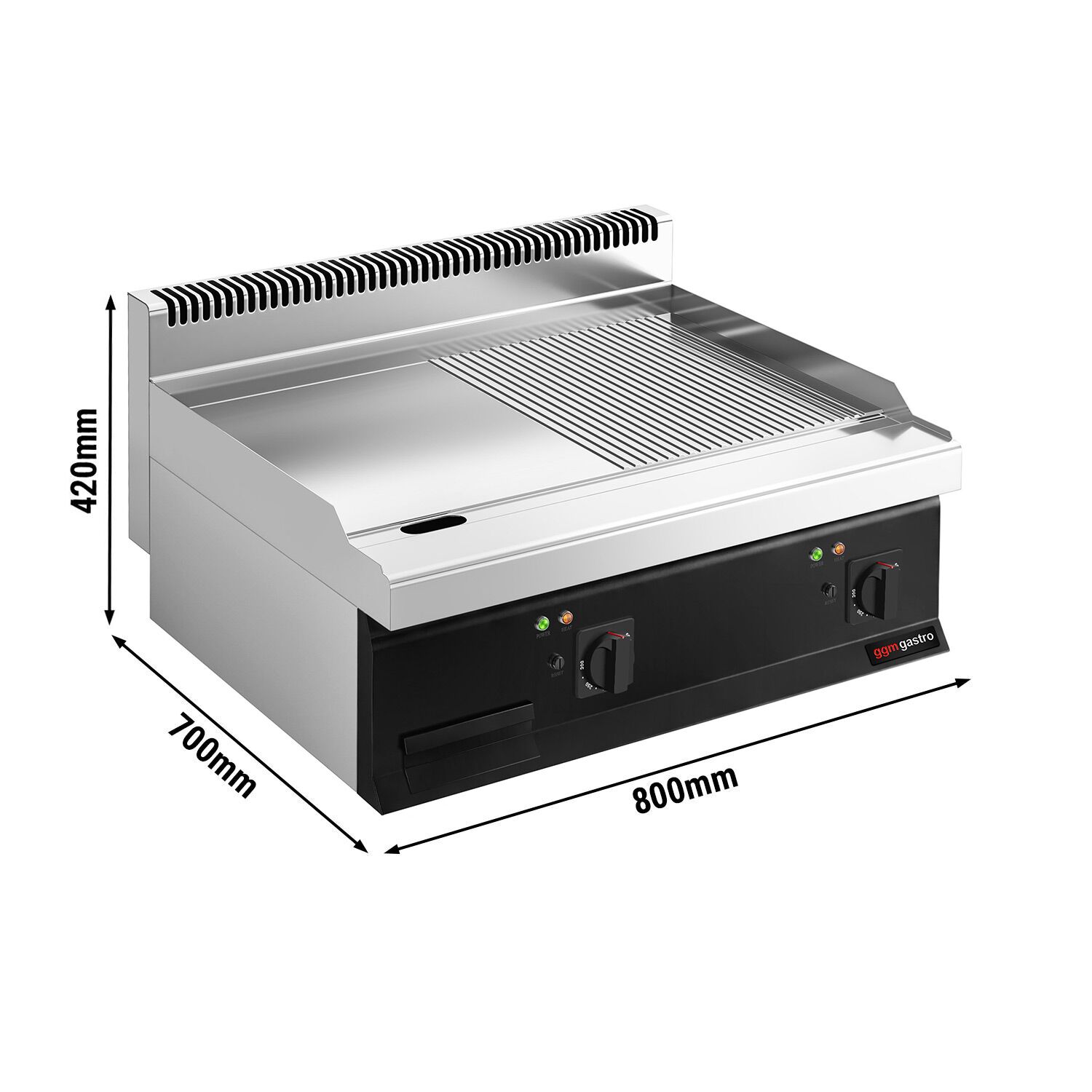 Plaque de cuisson électrique - 7,1 kW - lisse & rainurée
