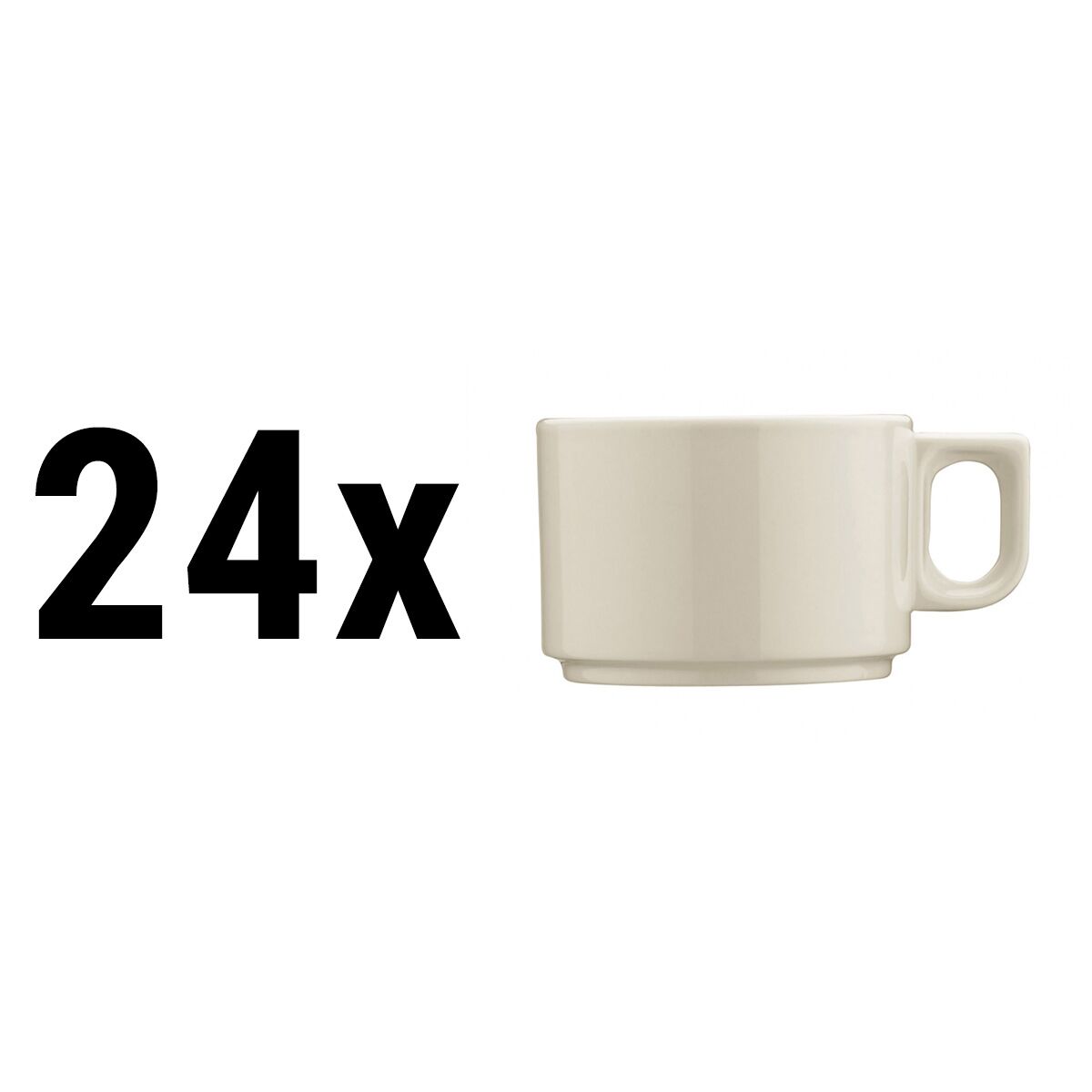 (24 pièces) PERA crème – Tasse à café/thé – 70 ml – Crème