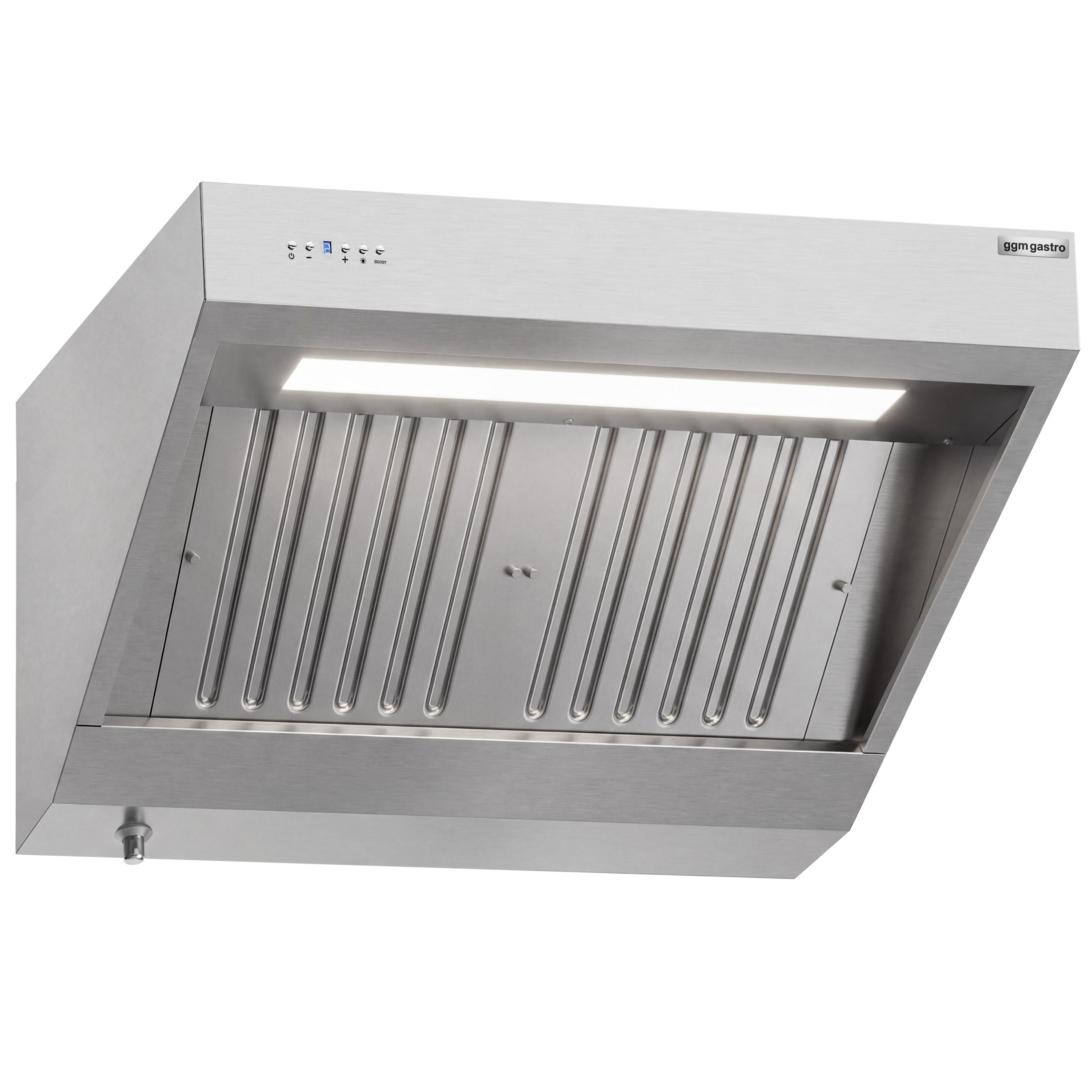 Hotte murale avec moteur – 1000 mm – avec régulateur, filtre et lampe