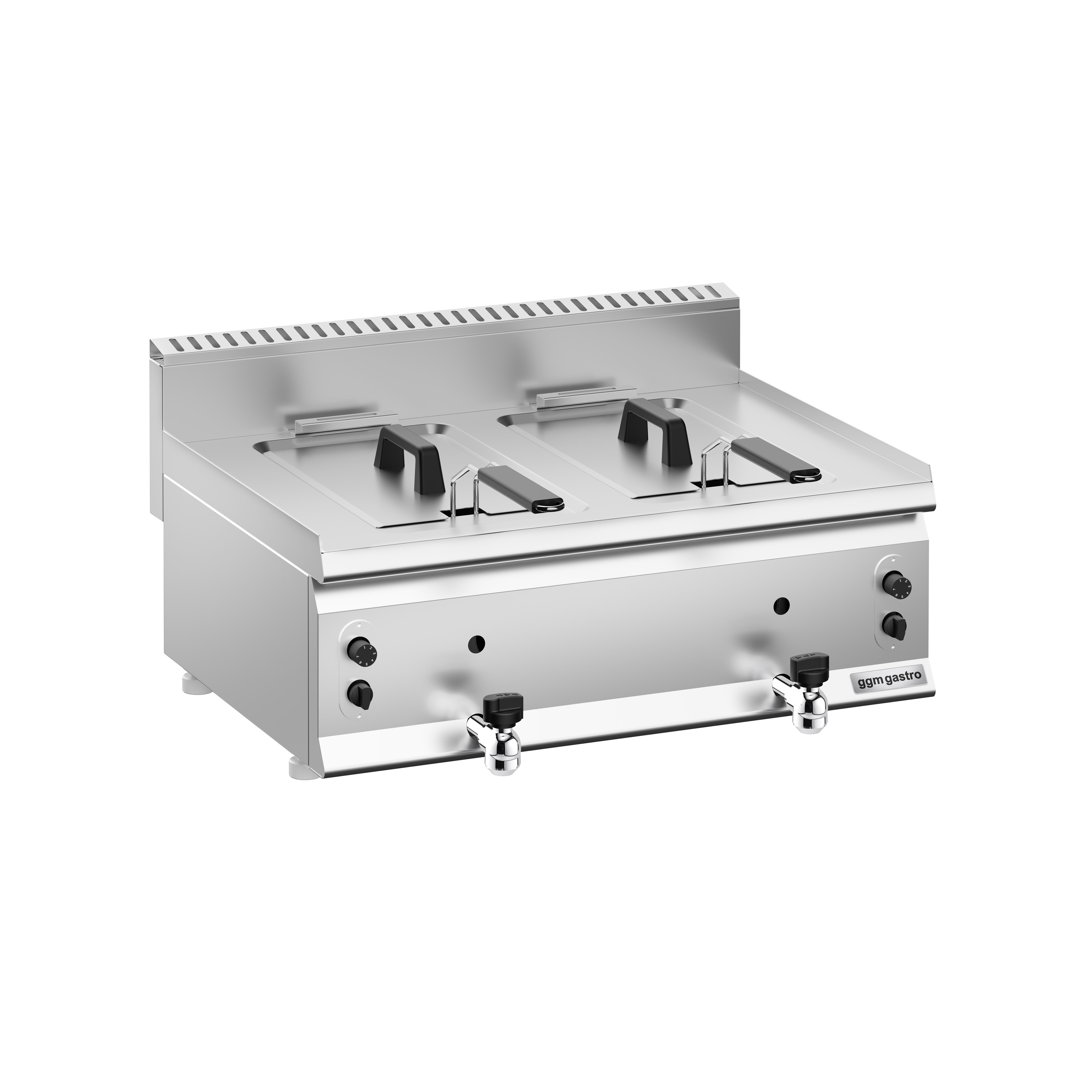 Friteuse à gaz double - 8 + 8 litres - 12 kW - avec robinet de vidange