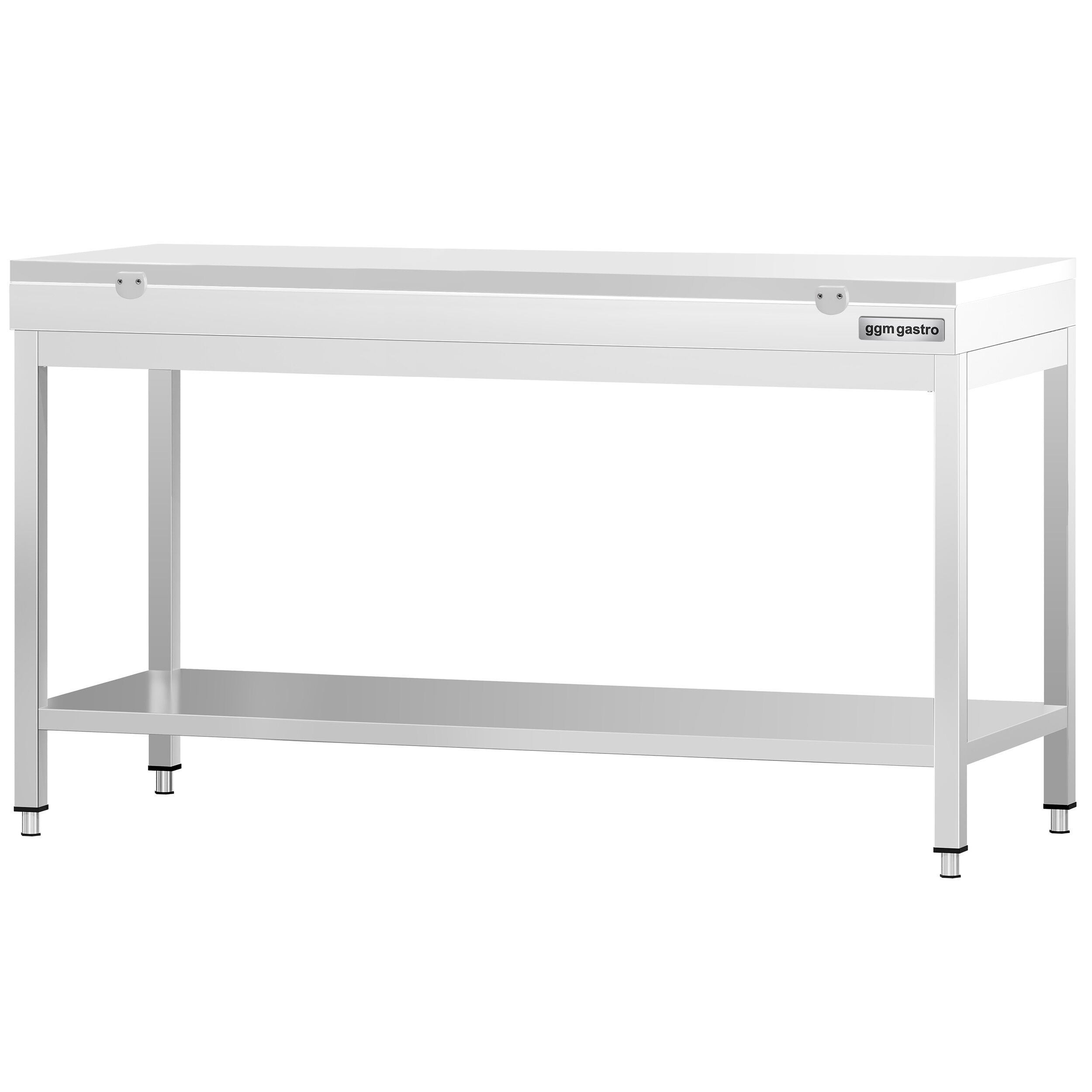 Table de travail inox PREMIUM - 1800 x 600 mm - avec tablette inférieure - incl. Planche à découper Blanche