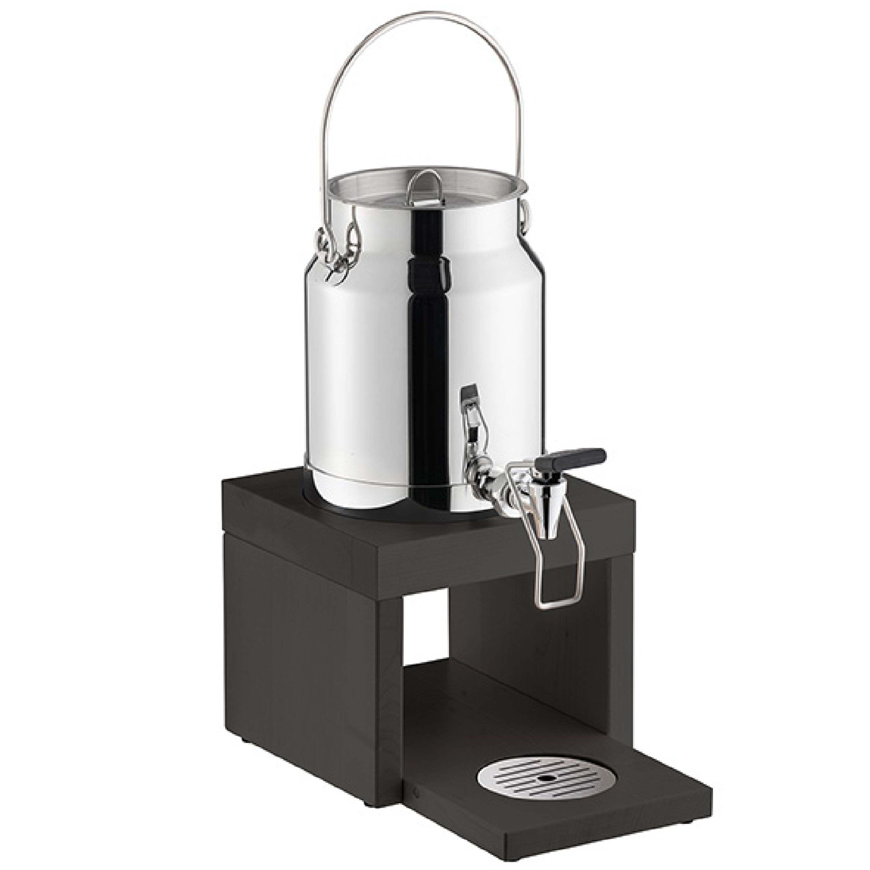 Distributeur de lait - BRIDGE - avec accumulateur de froid dans le socle, adaptateur sans contact - 3 L - Acier inoxydable, Bois (hêtre) - incl. accumulateur de froid, adaptateur sans contact