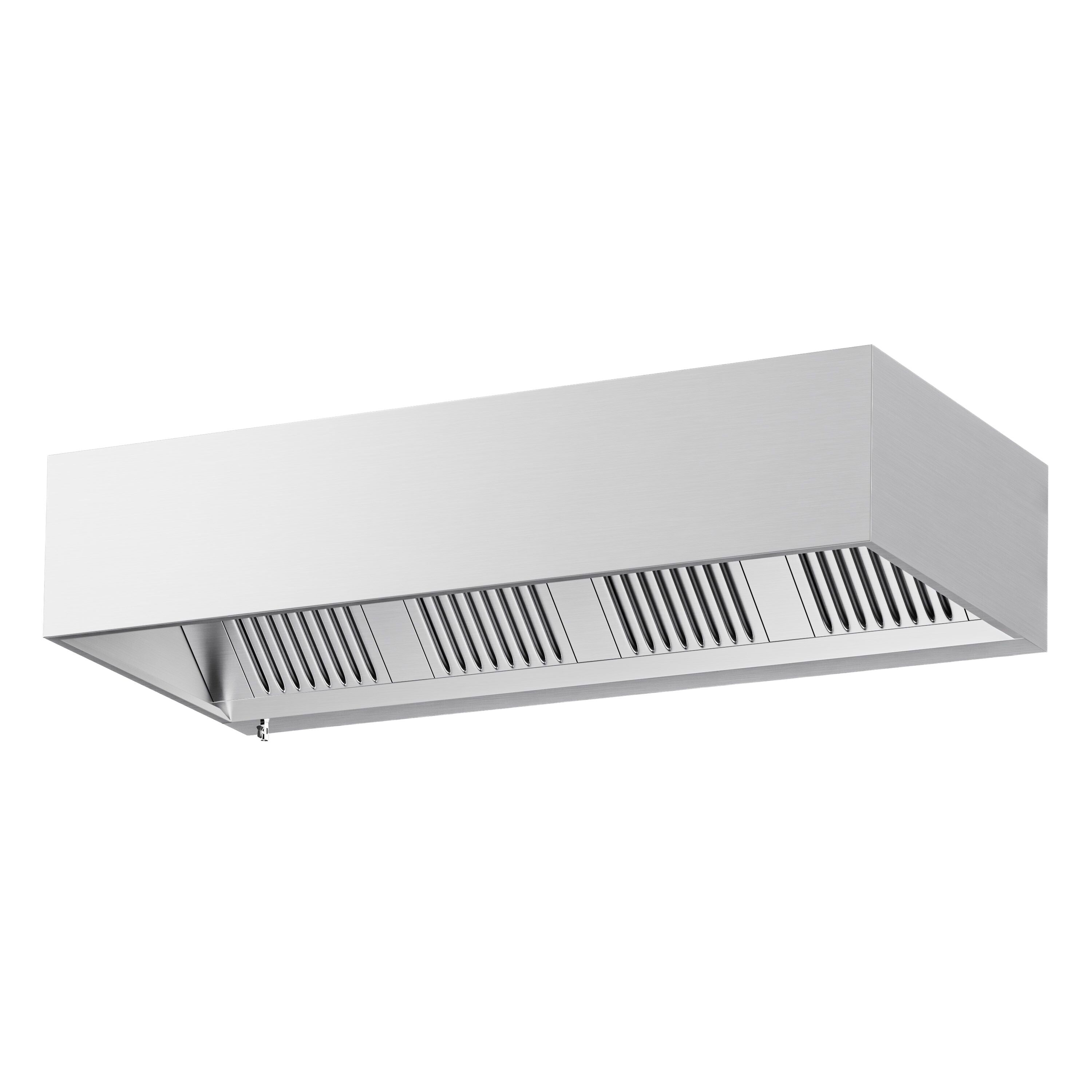 Hotte à adosser professionnelle - Profondeur 900 - 2200mm - sans moteur - avec filtres et éclairage