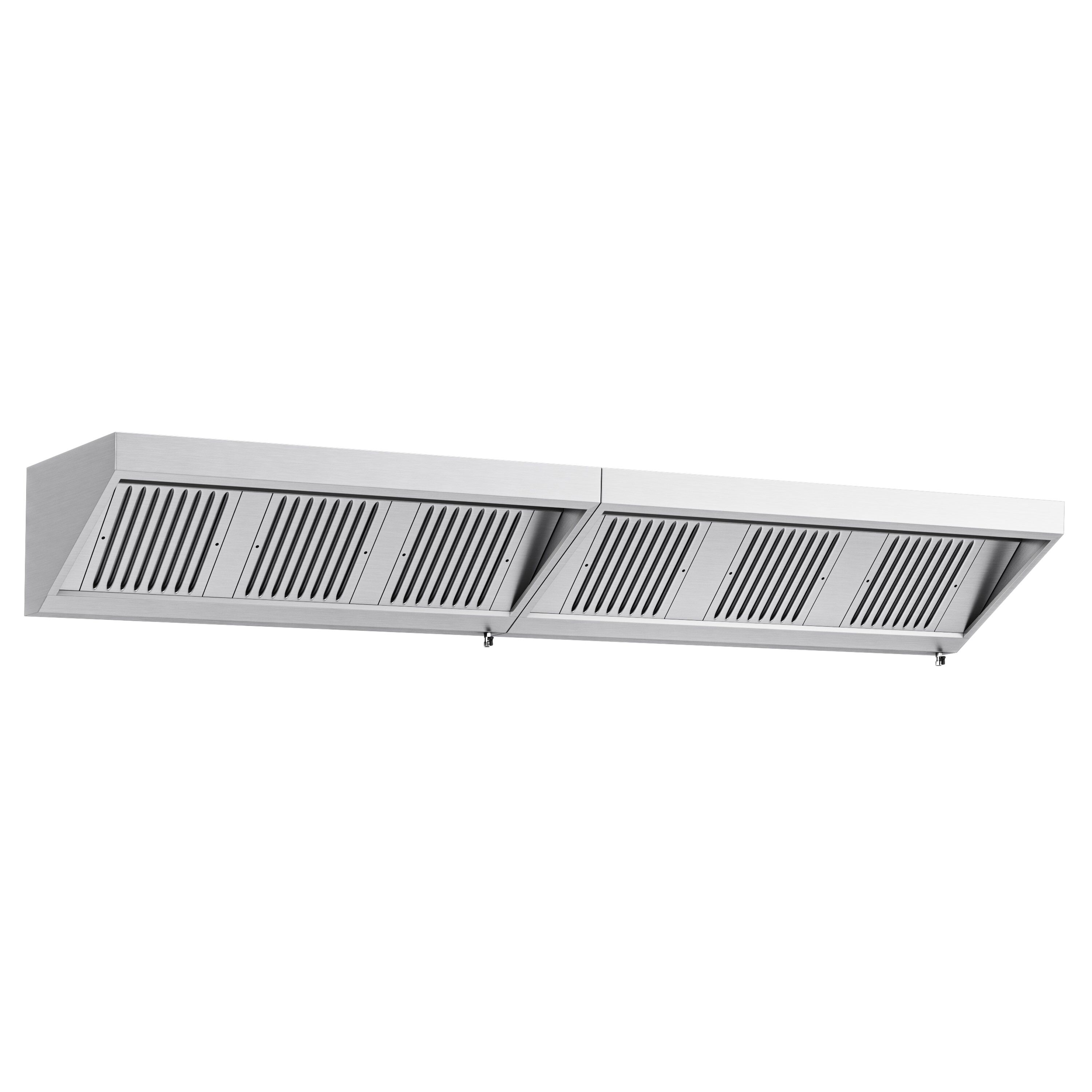 Fali elszívóernyő - 3400 mm - 700 mm mély - Labirintszűrő és világítás - motor nélkül