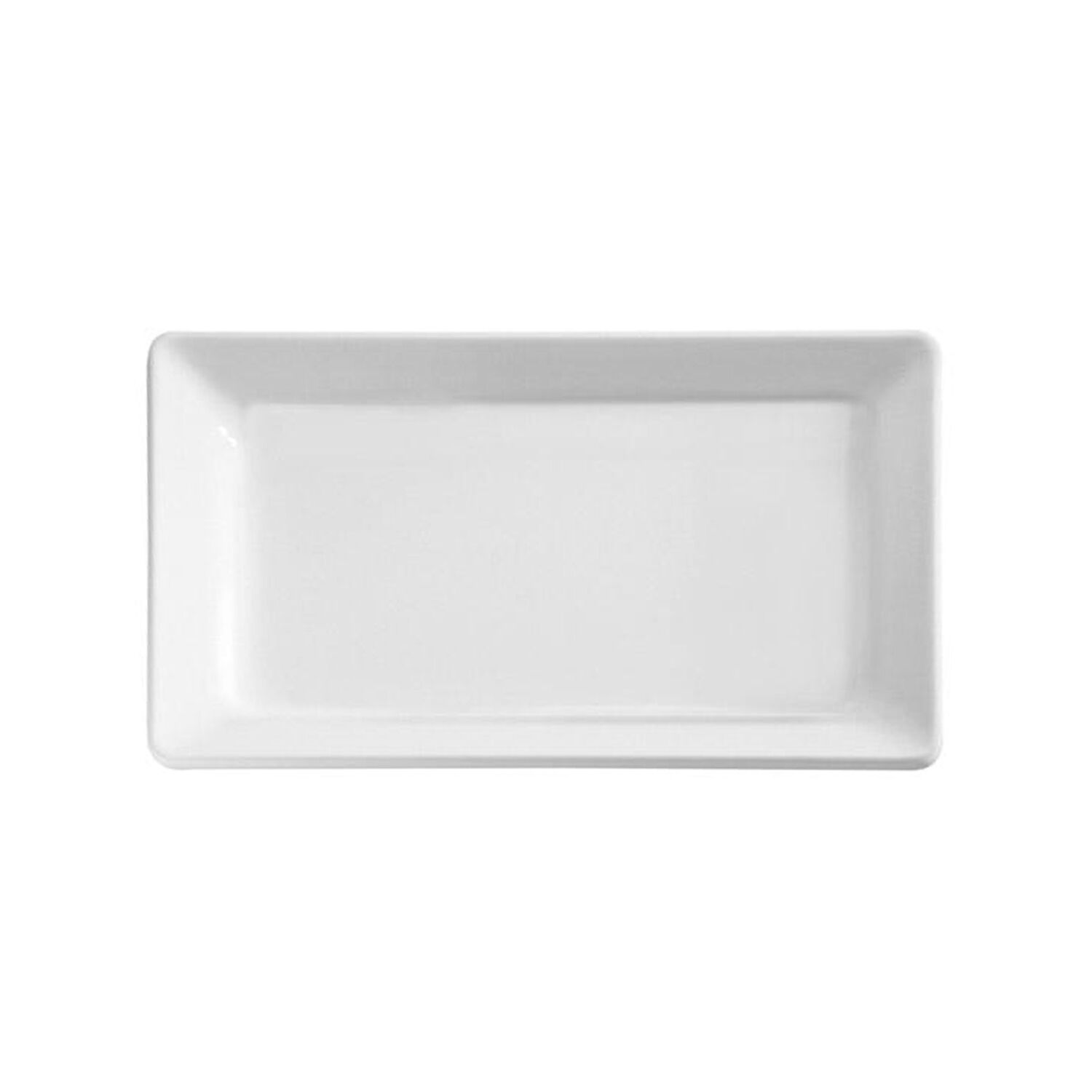 (6 pcs) Plateau de présentation PREMIUM - PURE - Mélamine - 355x180mm - Hauteur:25mm - Blanc - empilable, compatible lave-vaisselle