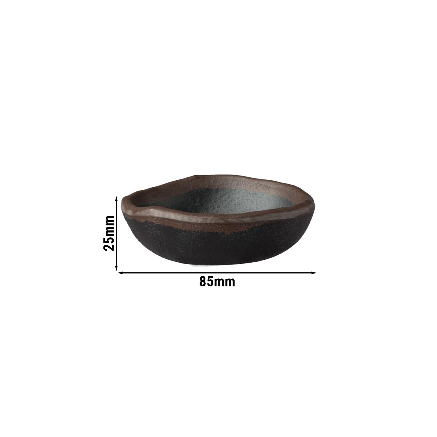 (12 pièces) Coupelles à sauce - MARONE - Melamine - 50 ml - Ø 85 mm - Noir/Marron