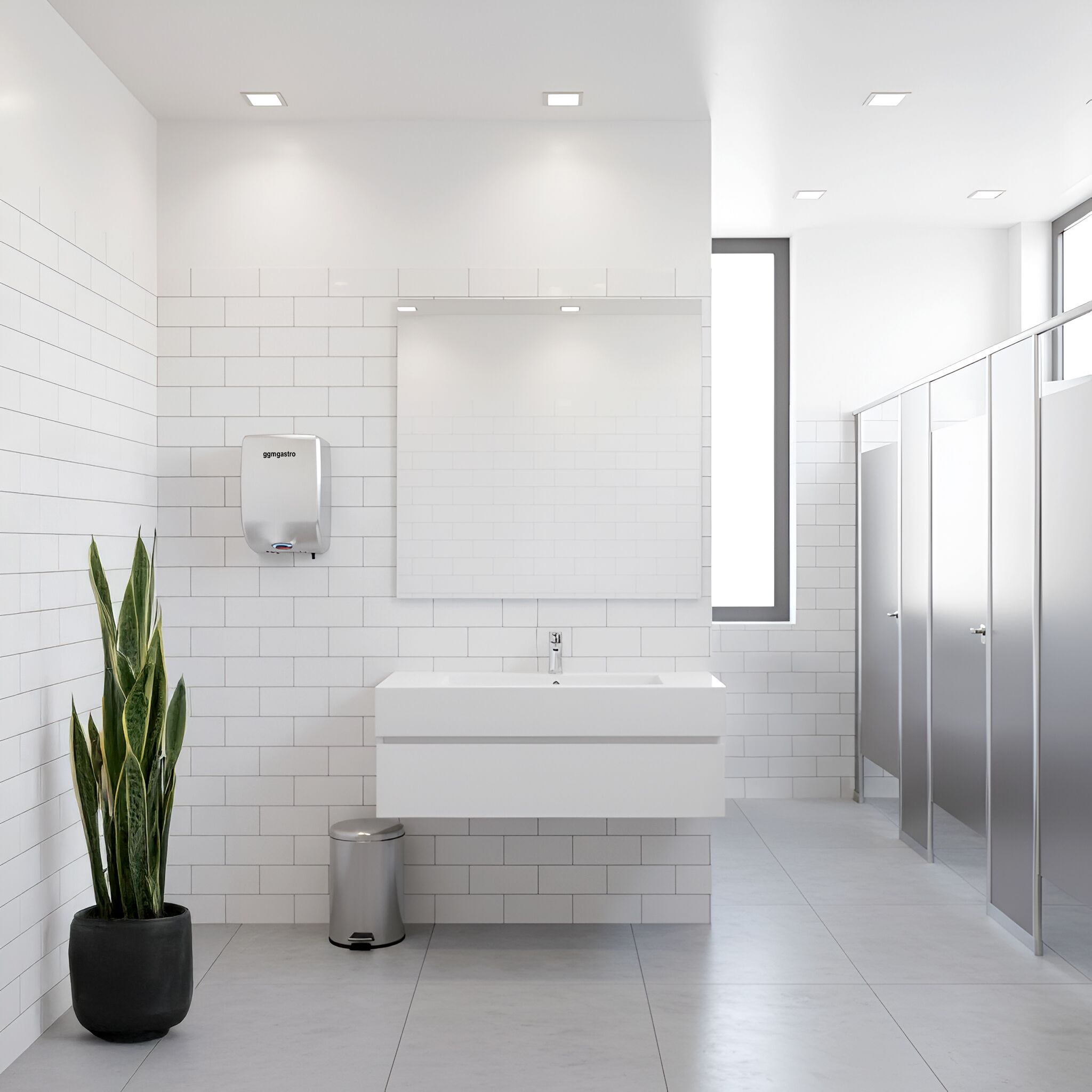 Sèche-mains avec capteur - Acier inoxydable brossé