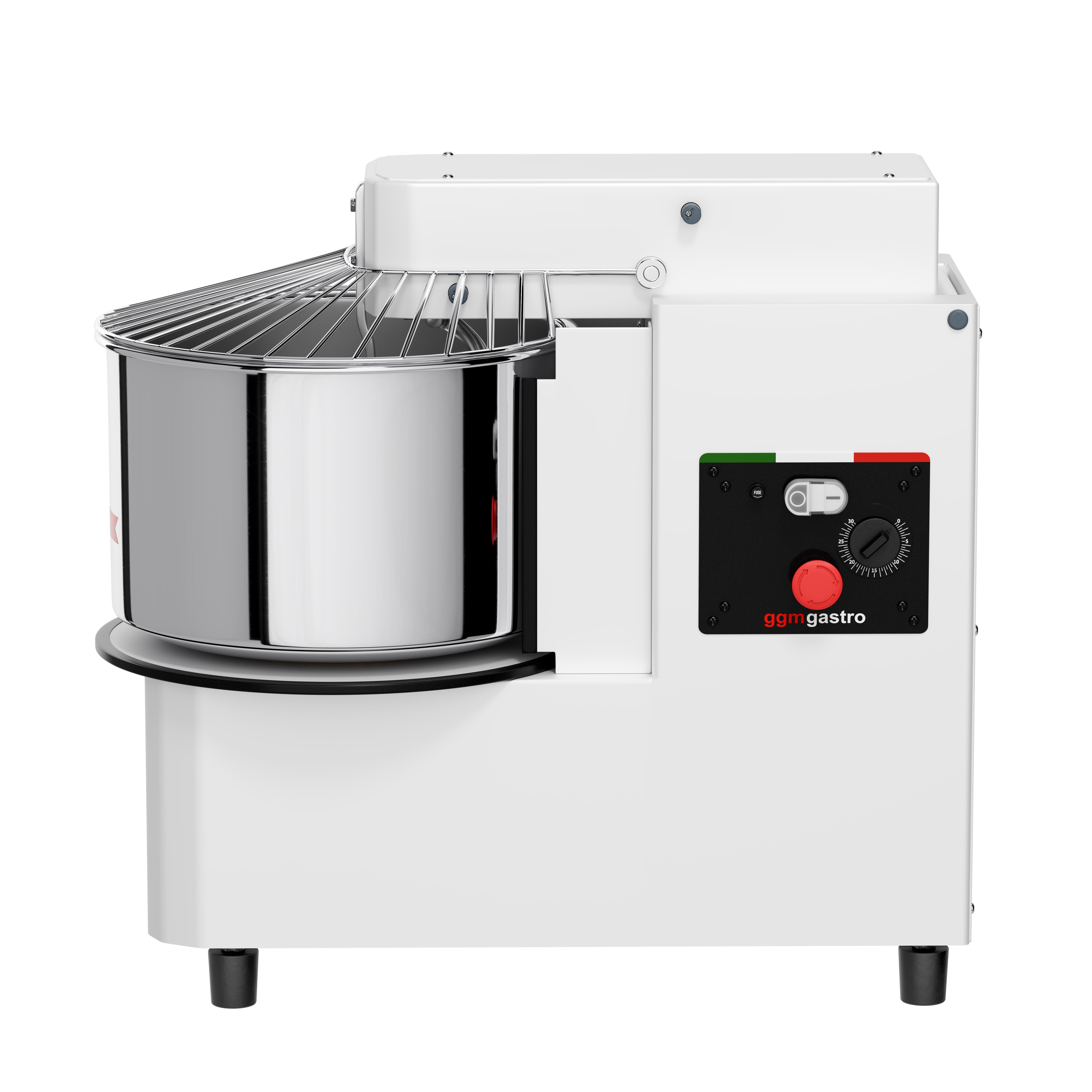 Pétrin à Pâte / Pétrin à spirale - 42 Litres / 38 kg - 1 Vitesse - Cuve Amovible & Tête Relevable - Fonction Minuterie