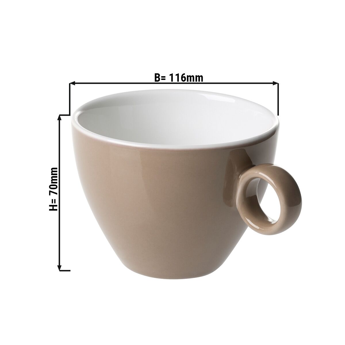 (6 pièces) BART COLOUR CAFE - Tasse à cappuccino - 23 cl - Marron