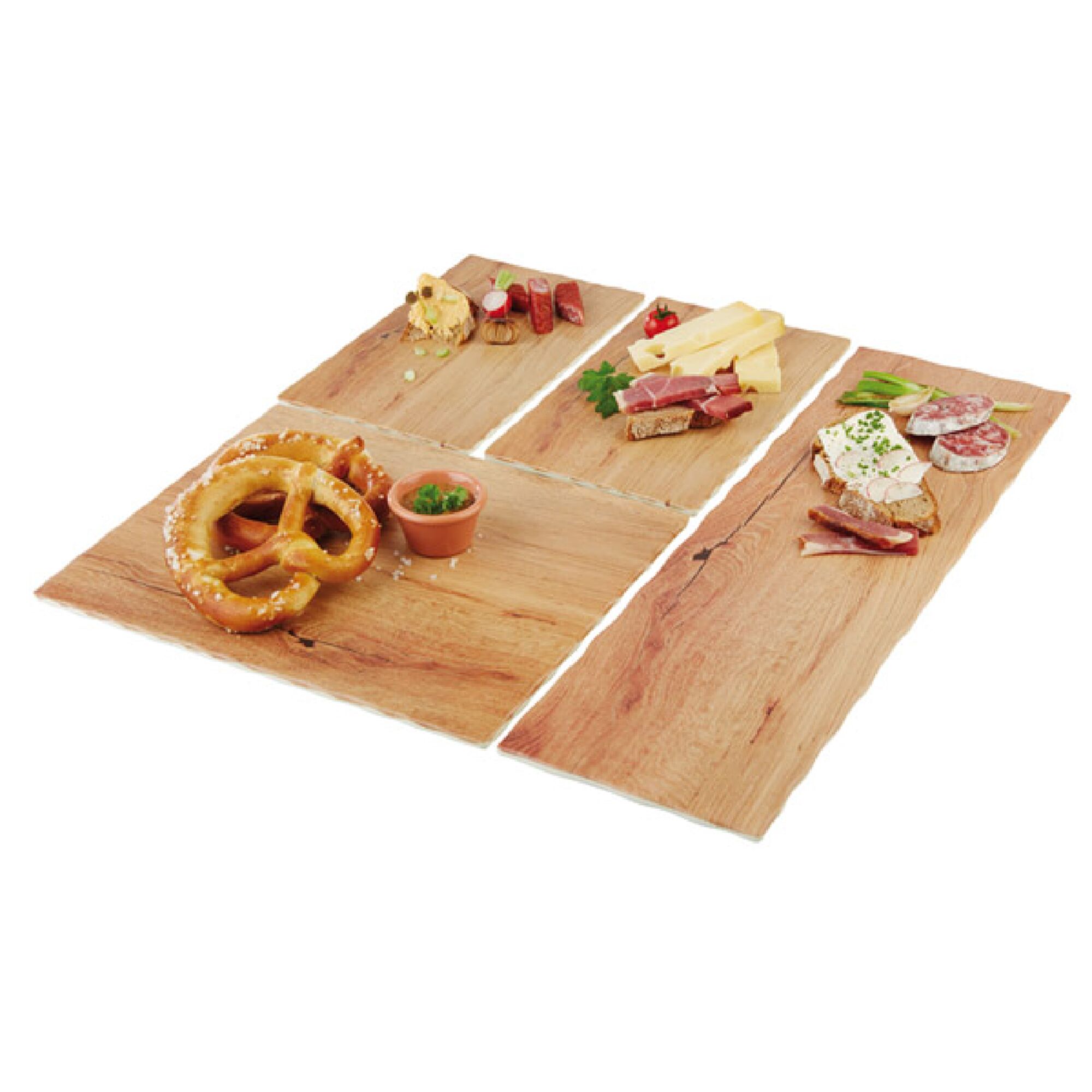 (6 pièces) Plateau GN 1/2 – OAK LIGHT – Mélamine – Hauteur : 15 mm – Marron