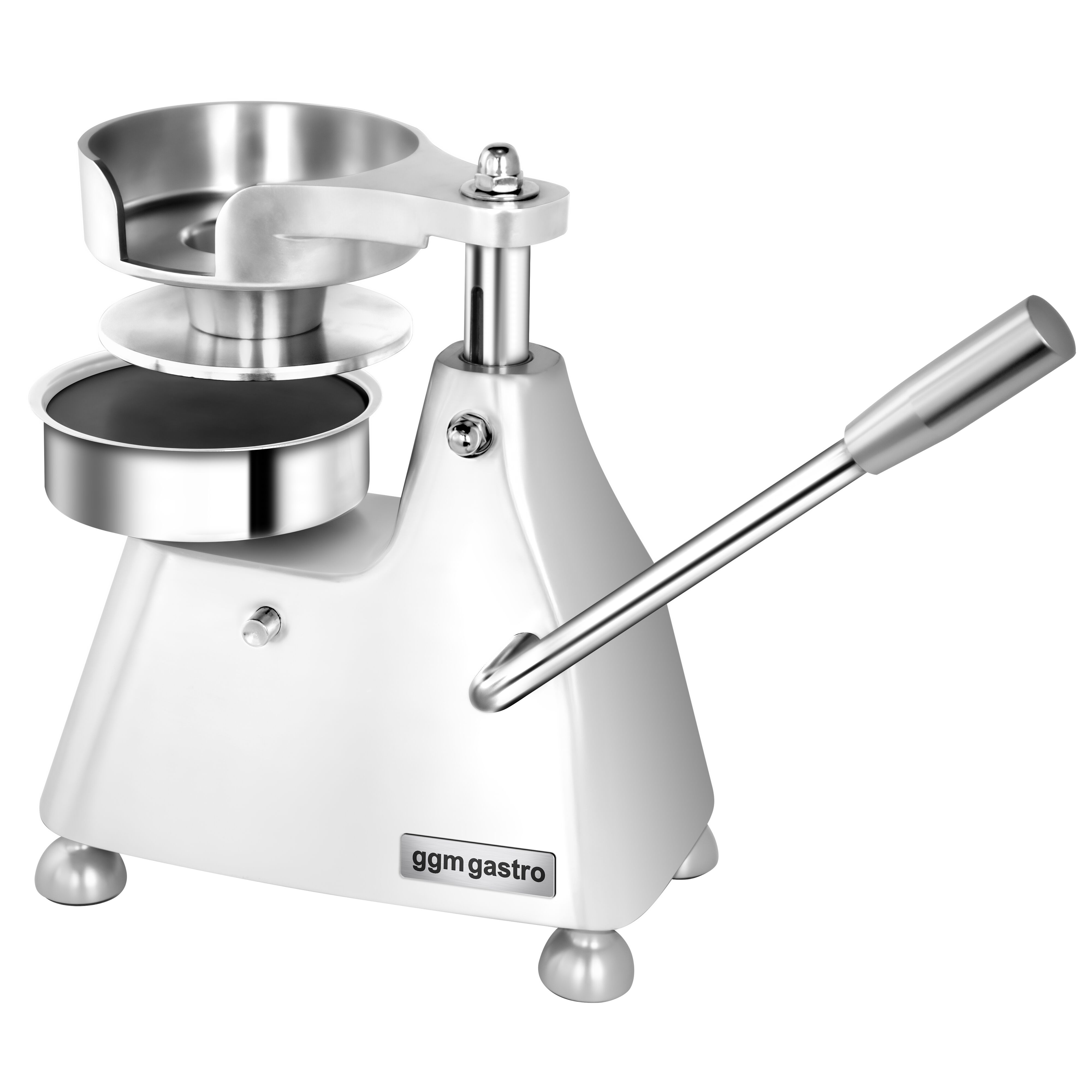 Machine à hamburgers manuelle pour 3 tailles - Ø 100 - Ø 130 - Ø 150 - Argent