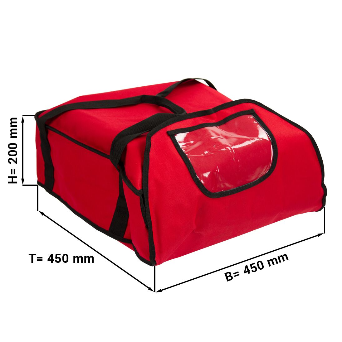 Sac à pizza / Sac isotherme - pour 5 boîtes à pizza 43x43cm - Rouge
