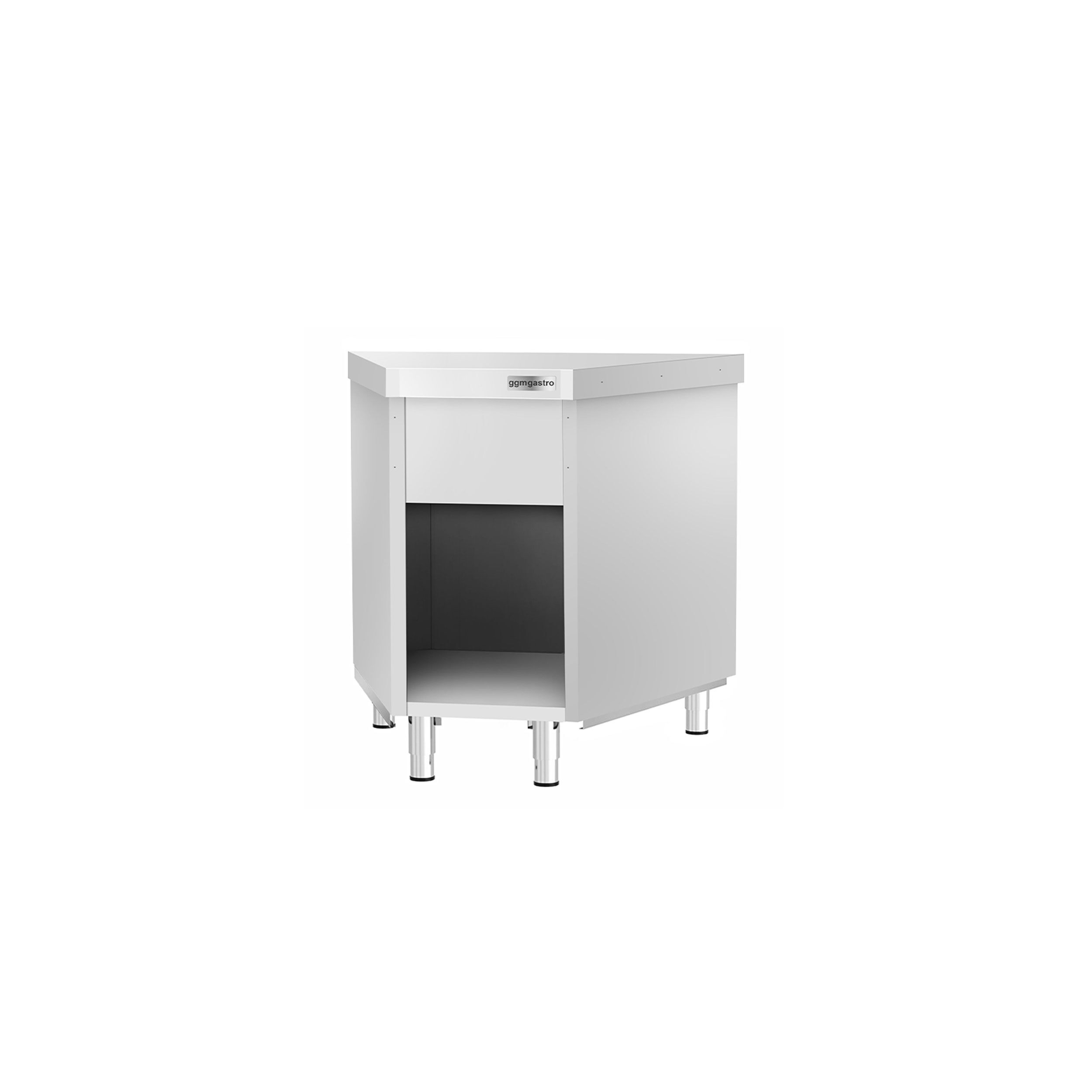 Table armoire d’angle en acier inoxydable KOPENHAGEN - 984x663mm