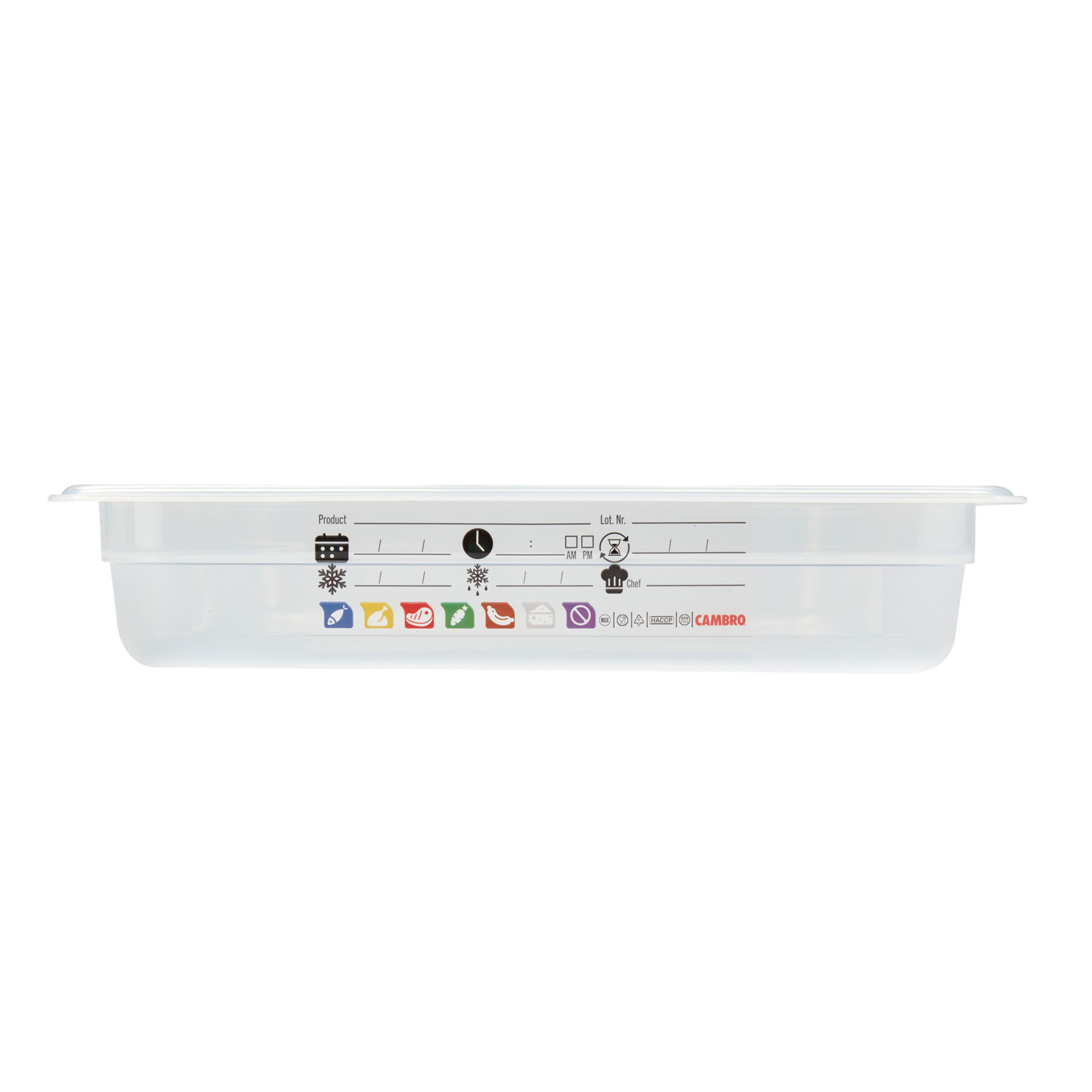 (6 pièces) CAMBRO | SafeTrak - Récipients en polypropylène GN 1/1 - laiteux - Hauteur : 65mm