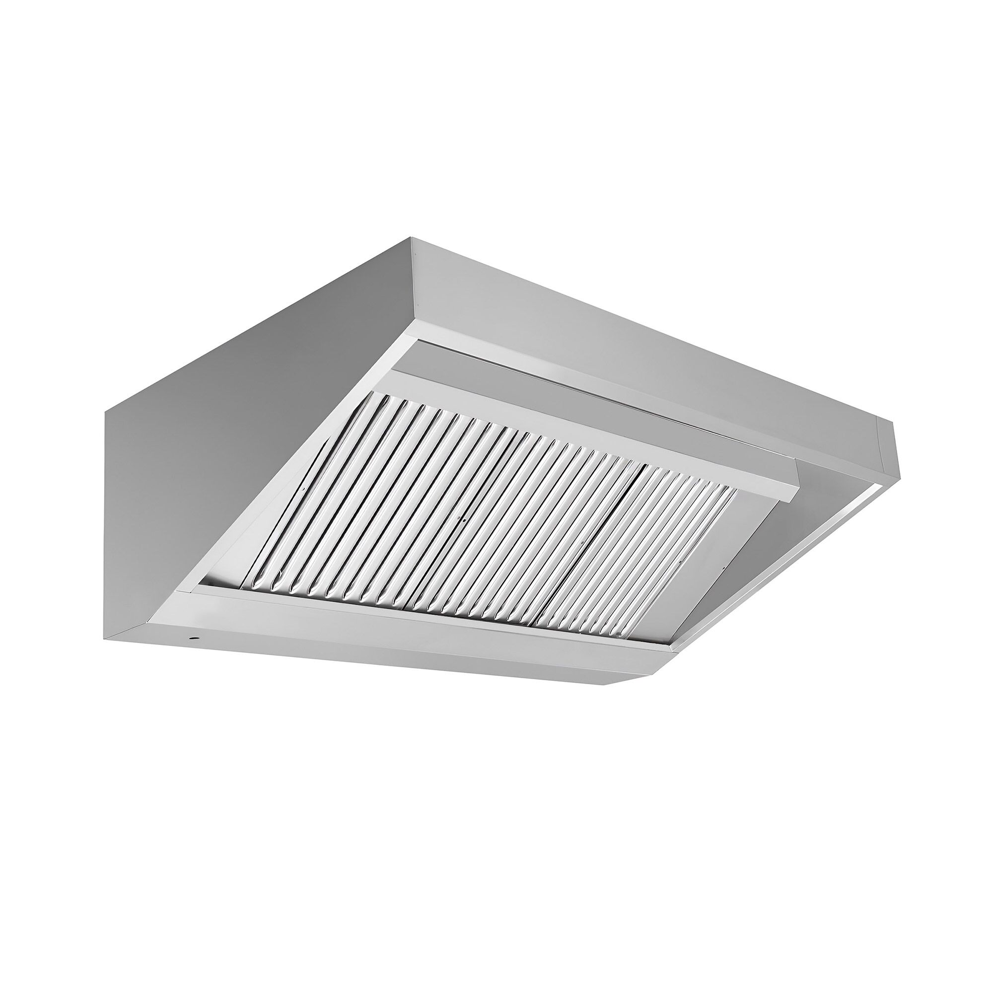Commercial Wall-Mounted Extraction Canopy - 1600mm - with Baffle Filters & LED Lighting