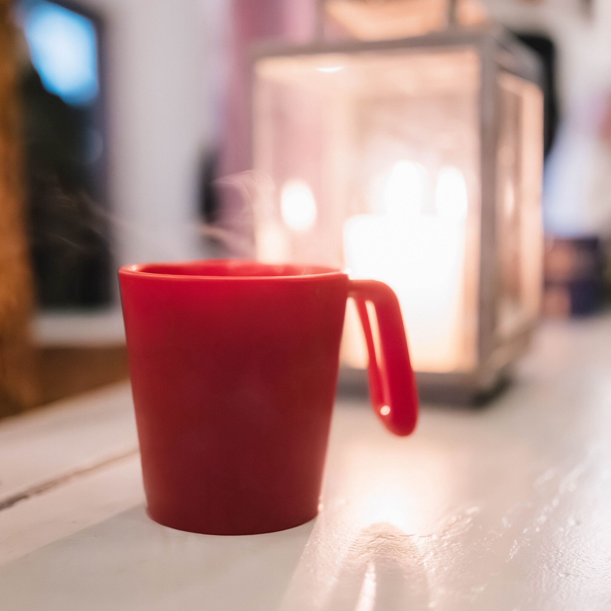 (30 pièces) Tasse à anse réutilisable - 260ml - Rouge