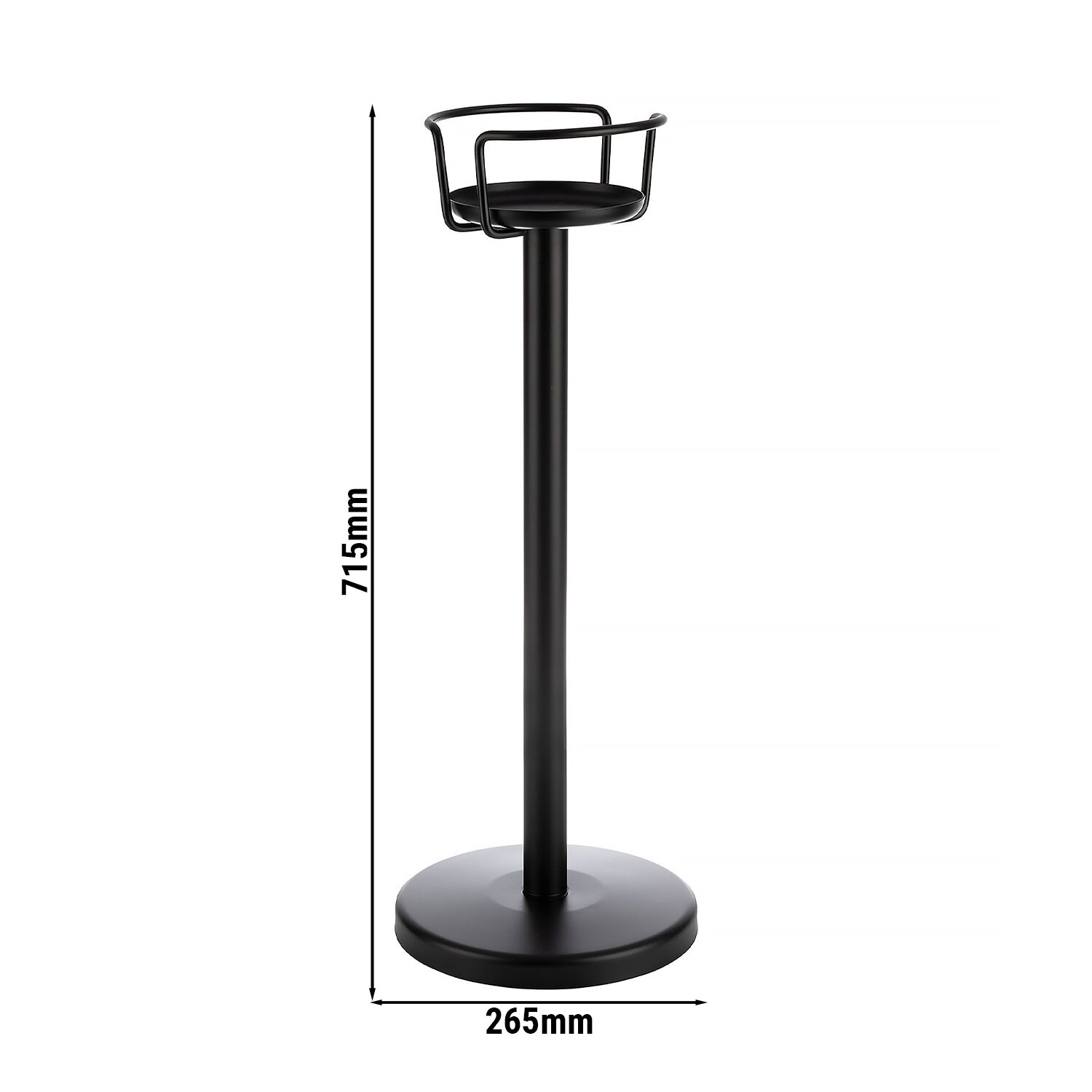 Support pour seau à champagne - Métal (alliage de zinc) - extérieur Ø265mm - Hauteur:715mm - Noir