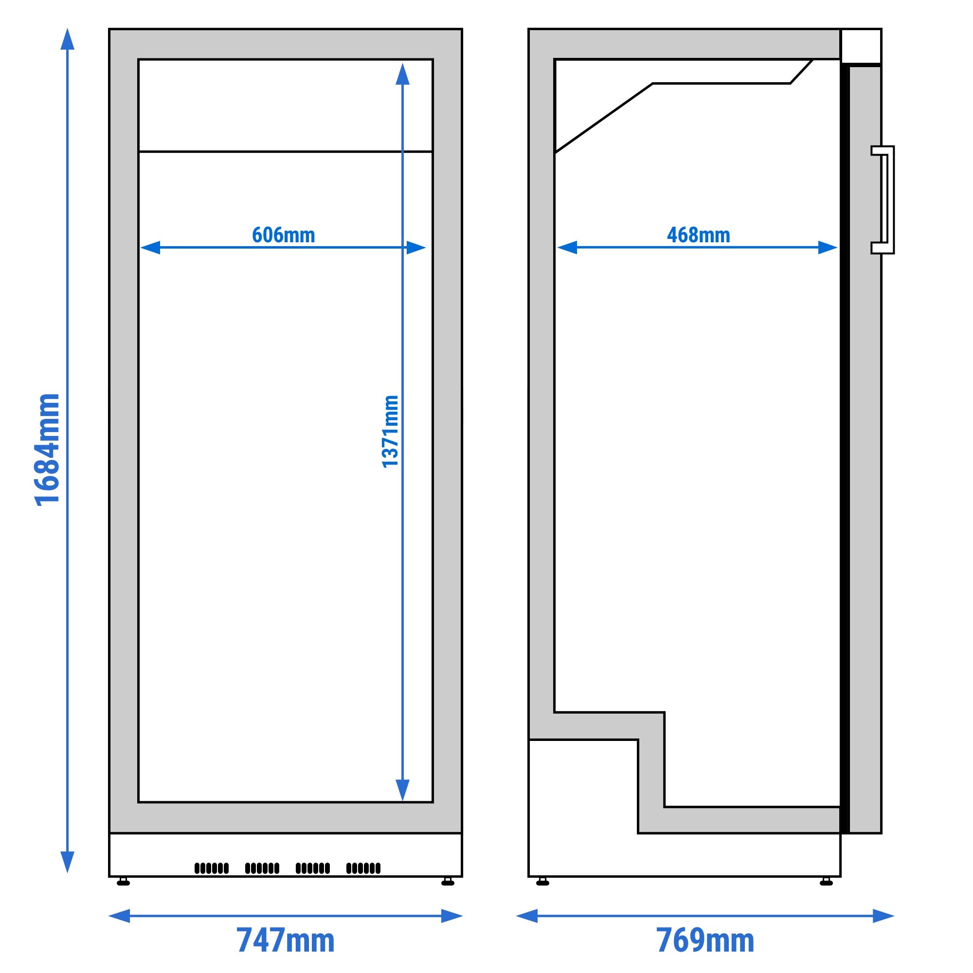 LIEBHERR | Réfrigérateur de boulangerie PERFORMANCE – EN 600 × 400 – 533 litres – intérieur en plastique – avec 1 porte vitrée – Blanc