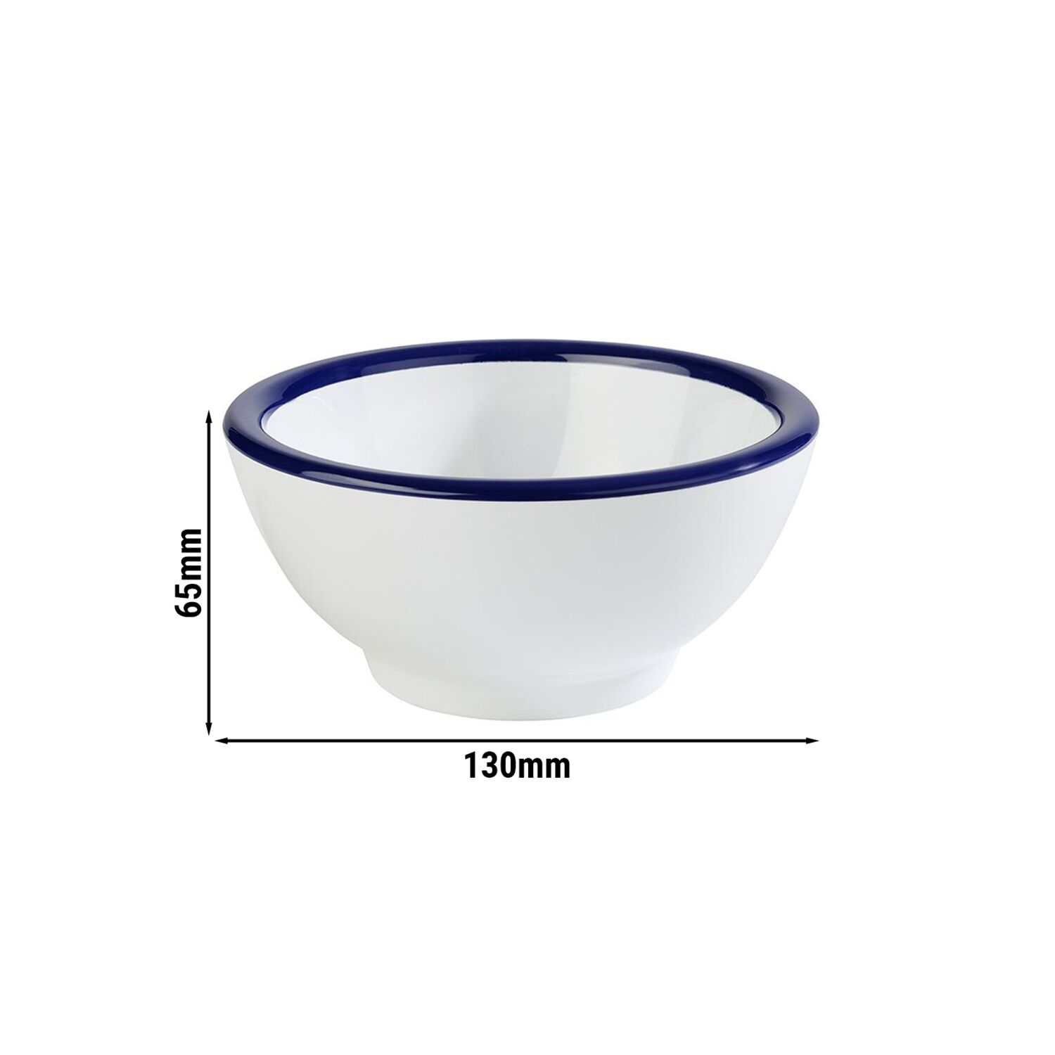 (6 pcs) Coupe - ENAMEL LOOK - Mélamine - 300ml - carré - 130x130mm - Profondeur : 65mm - Blanc/Bleu