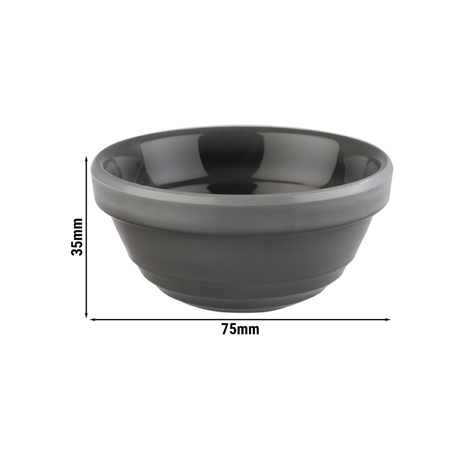 (6 pièces) Coupelles à sauce - EMMA - Melamine - 60 ml - Ø 75 mm - Gris