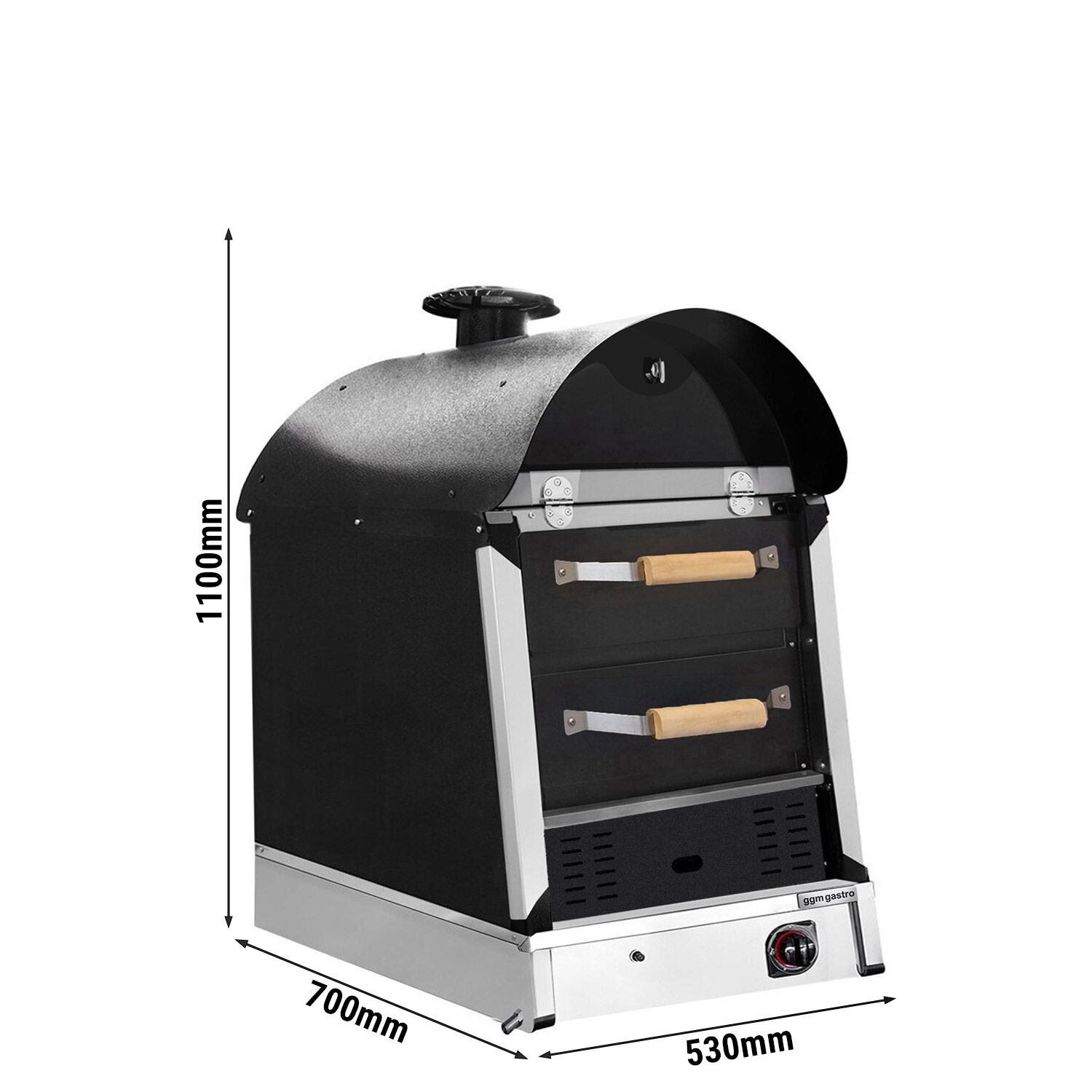 Commercial Gas Jacket Potato Oven - Manual Controls - 530x1100x740mm - with 2 drawers