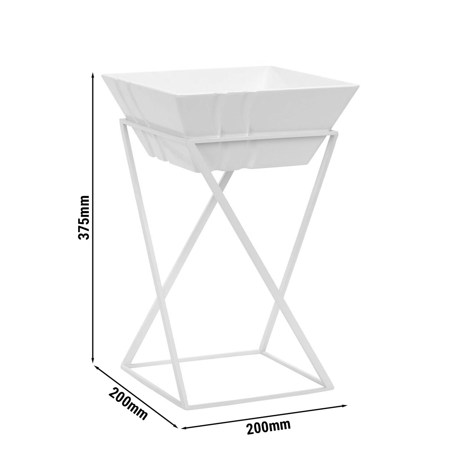 Présentoir buffet / étagère - blanc - incl. 1 bol en mélamine - rectangulaire