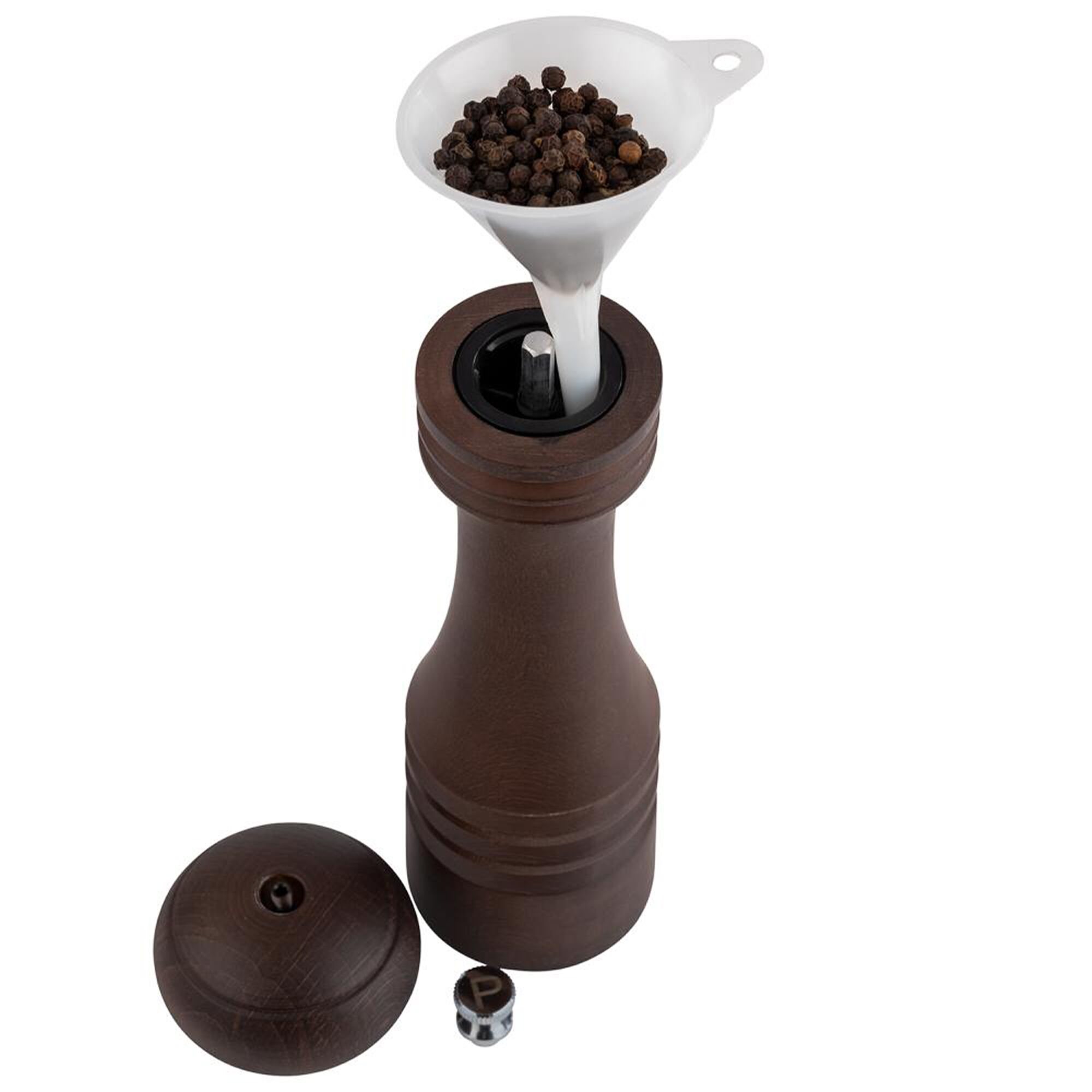(6 pièces) Moulins à sel et à poivre – ETERNAL – Bois – Hauteur : 155 mm – Marron