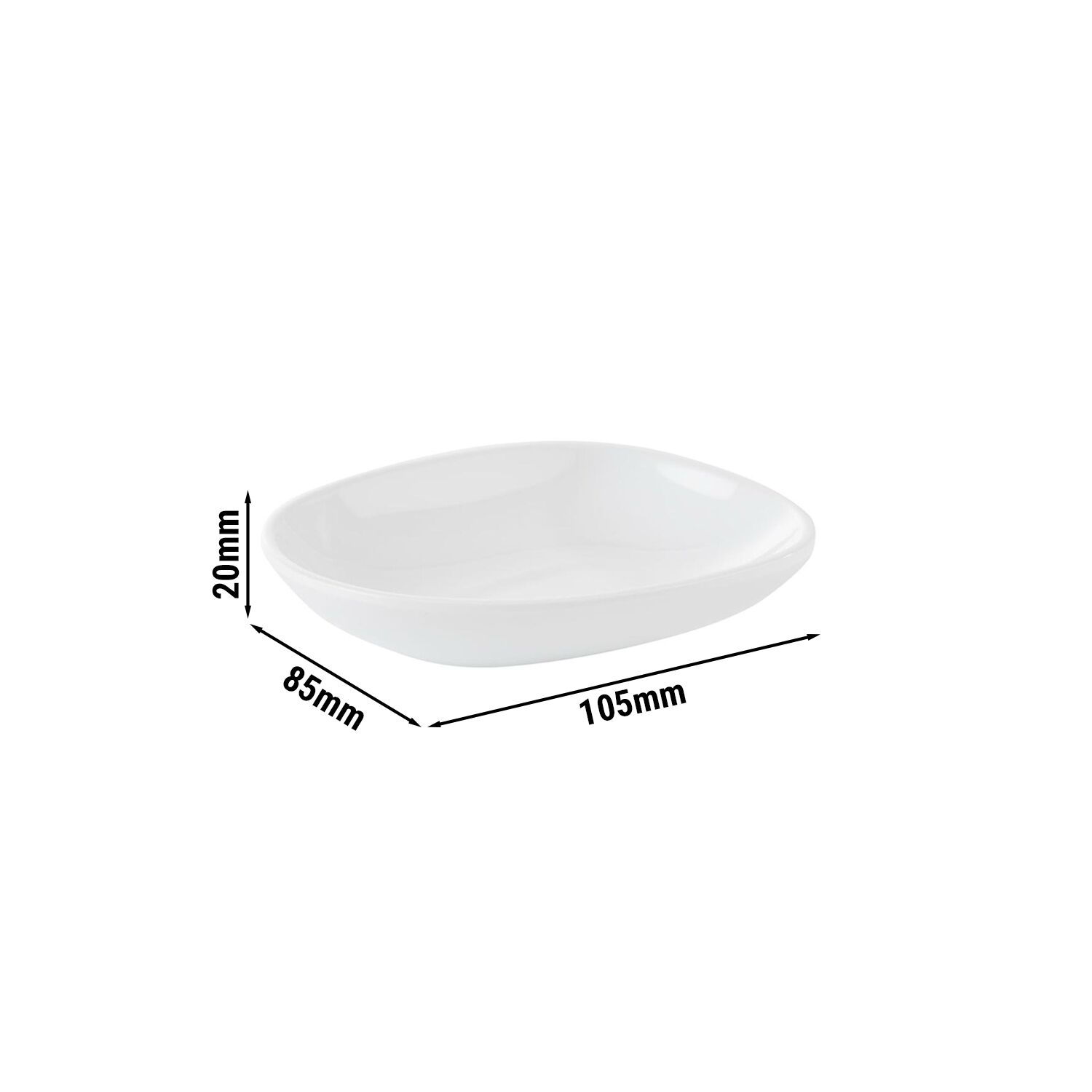 (20 pièces) Assiettes - MINI - Mélamine - 105 x 85 mm