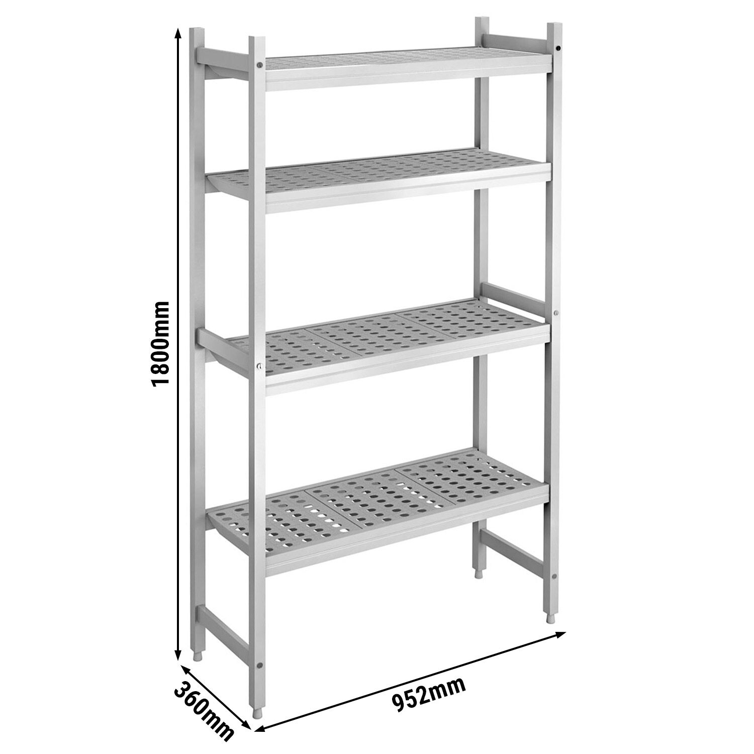 Étagère de base en aluminium - 952 x 1800 mm - Capacité de charge : 600 kg