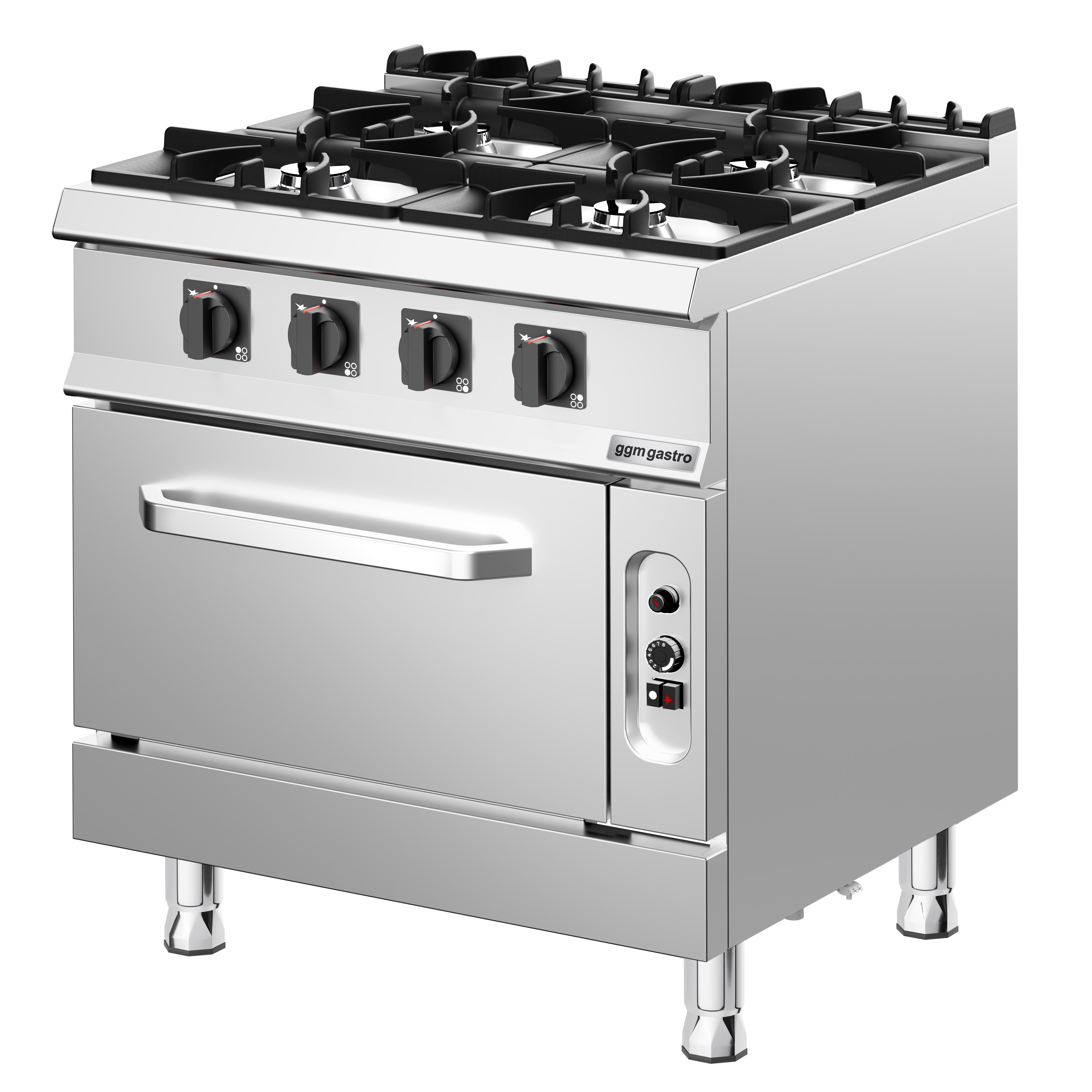 Fourneau à gaz – 32 kW – 4 brûleurs – avec four à gaz statique – 6 kW