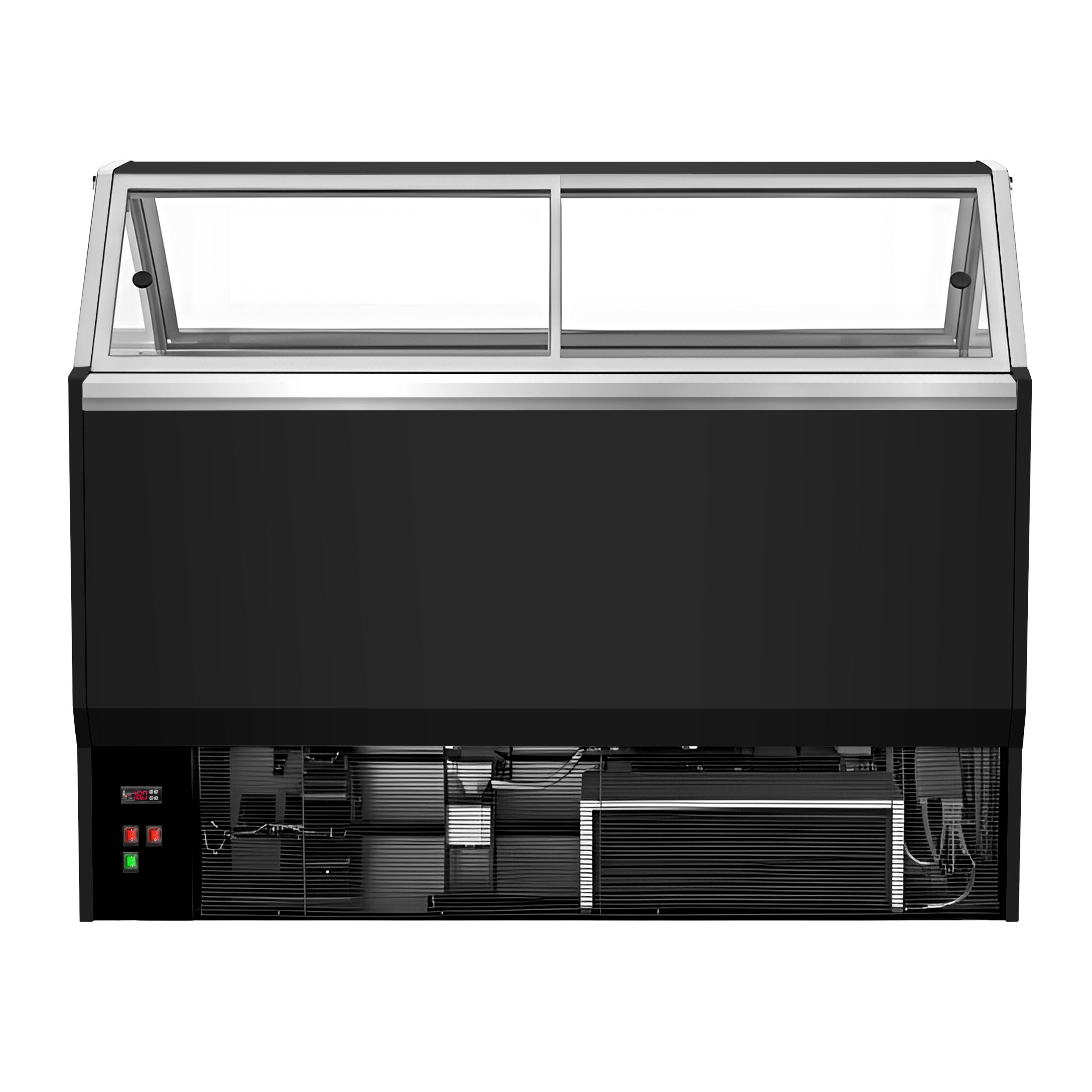 Vitrine à glace NOLAN – 1736 mm – refroidissement ventilé – pour 18 bacs à glace de 5 litres – Noir