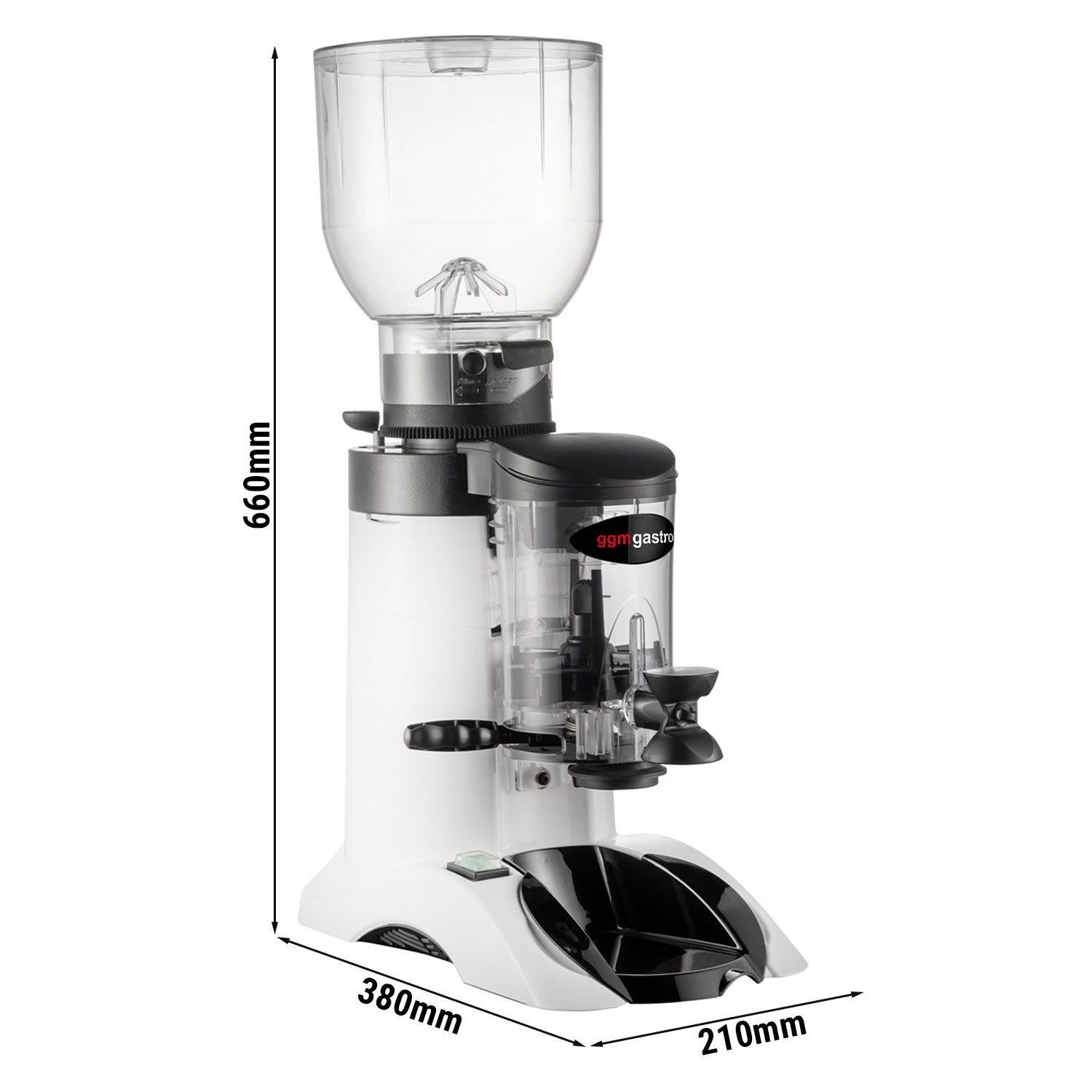 Commercial Coffee Grinder - 2kg - 63dB - with Dispenser (Doser) - White