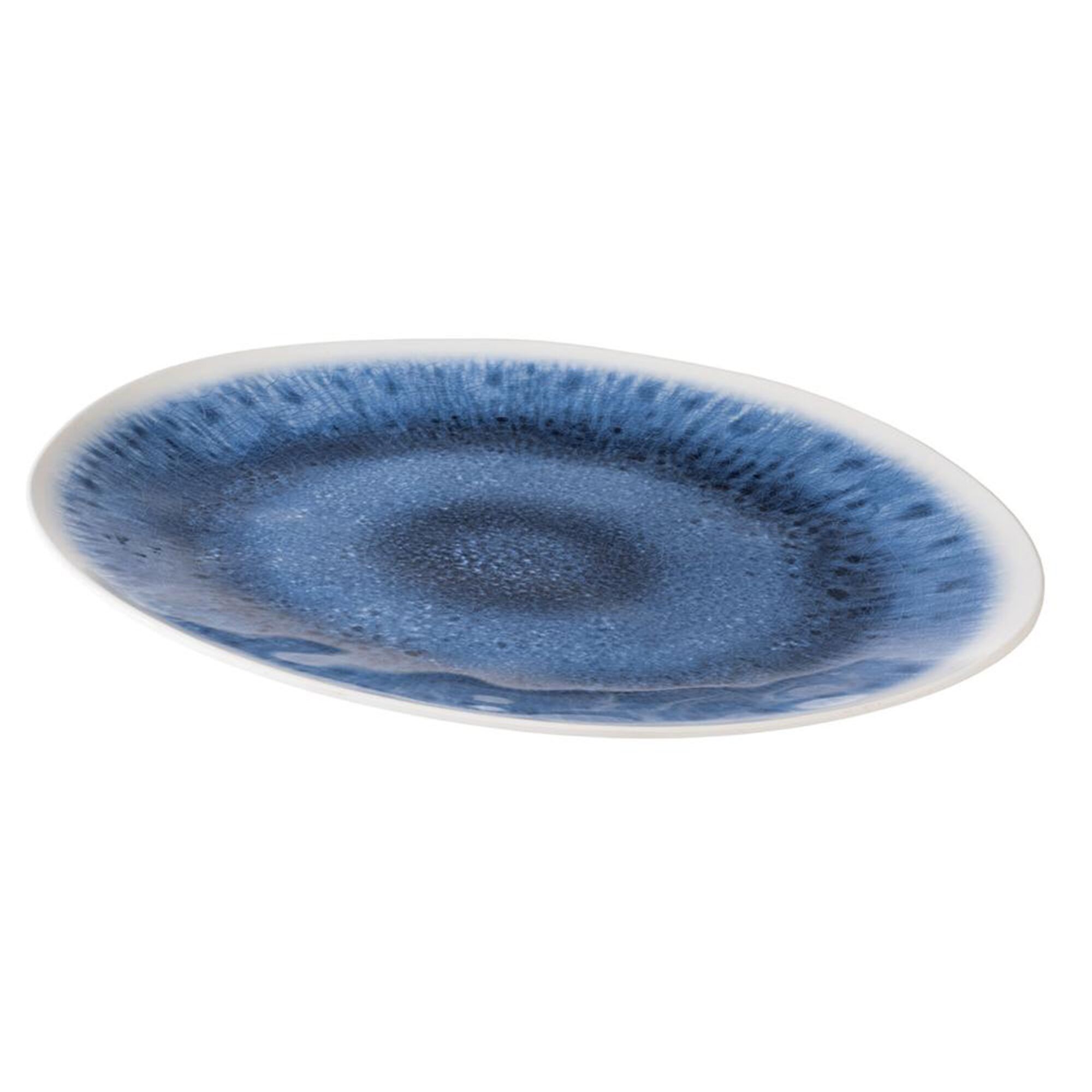 (6 pcs) Plateau de présentation - BLUE OCEAN - Mélamine - 480x355mm - Hauteur:30mm - Blanc/Bleu