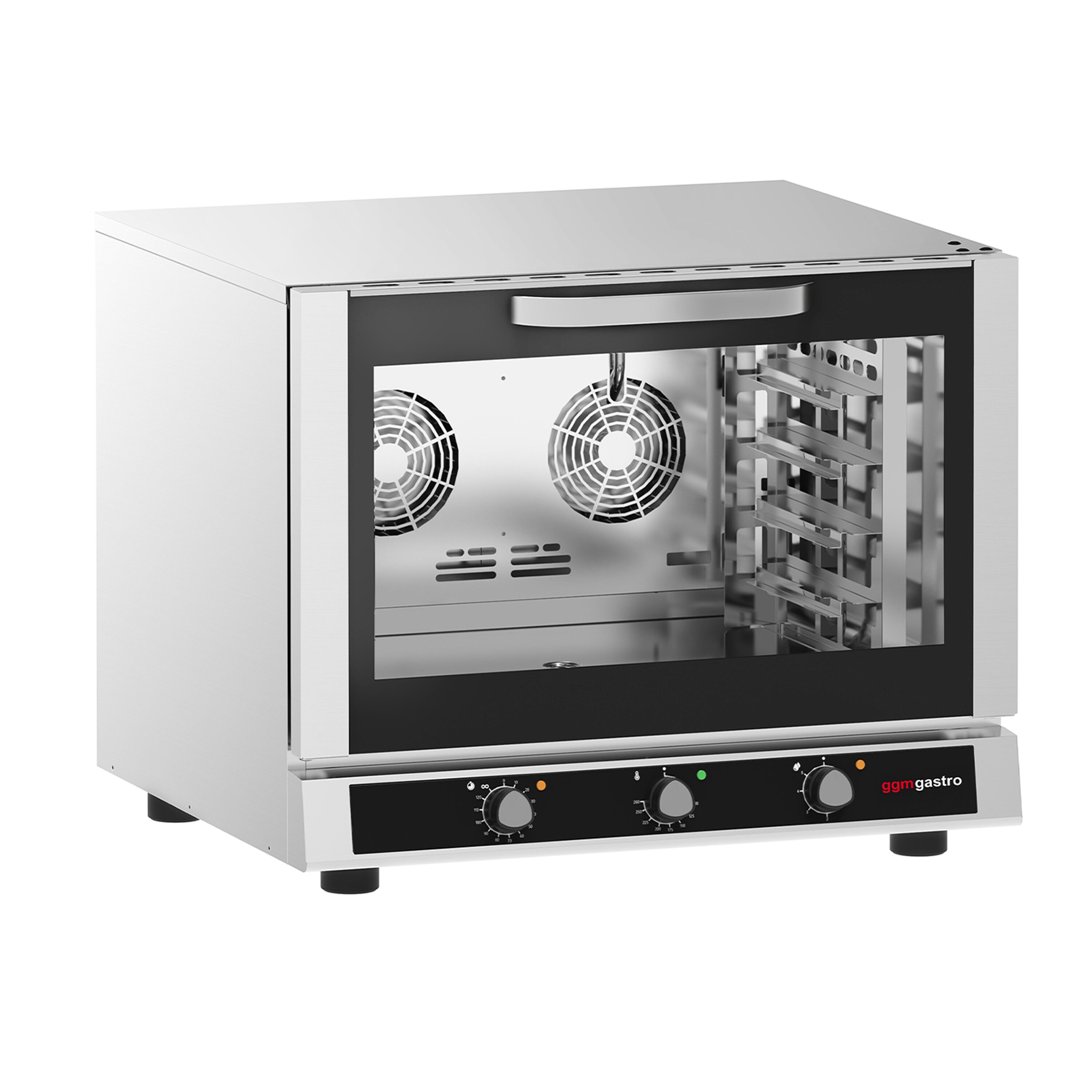 Electric Commercial Bakery Convection Oven with Steam Injection - Manual Controls - 1 Baking Chambers - 4x GN 1/1 or 600x400mm (EN 60x40)
