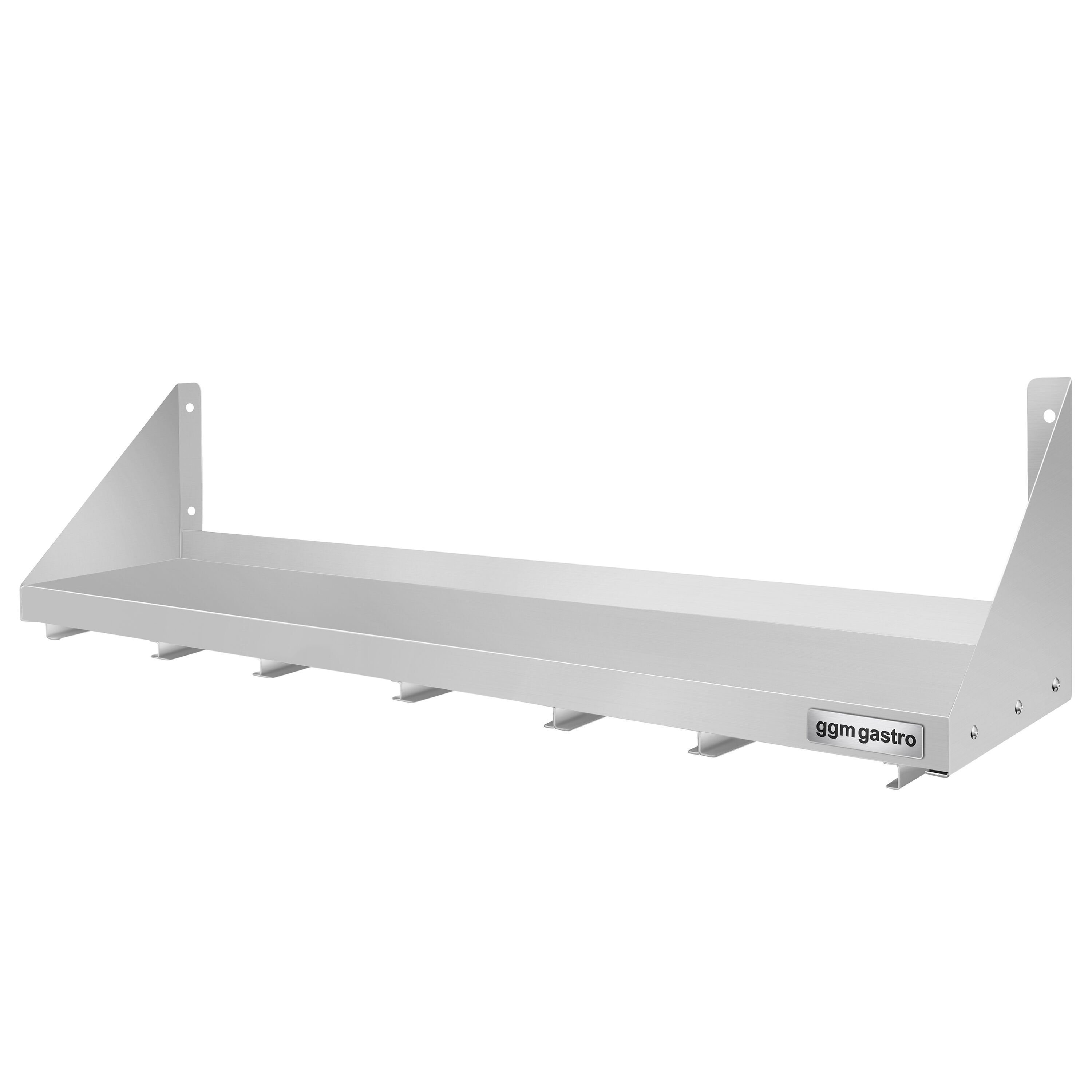 Étagère murale en inox pour Bacs GN 6x GN 1/6 - 1200x300mm - 1 niveaux - incl. glissières pour bacs GN