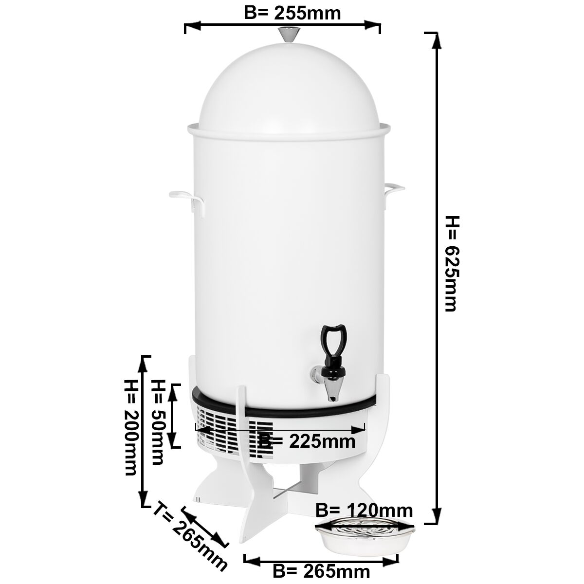 Hot drinks dispenser - 5L - 1kW - with induction - White