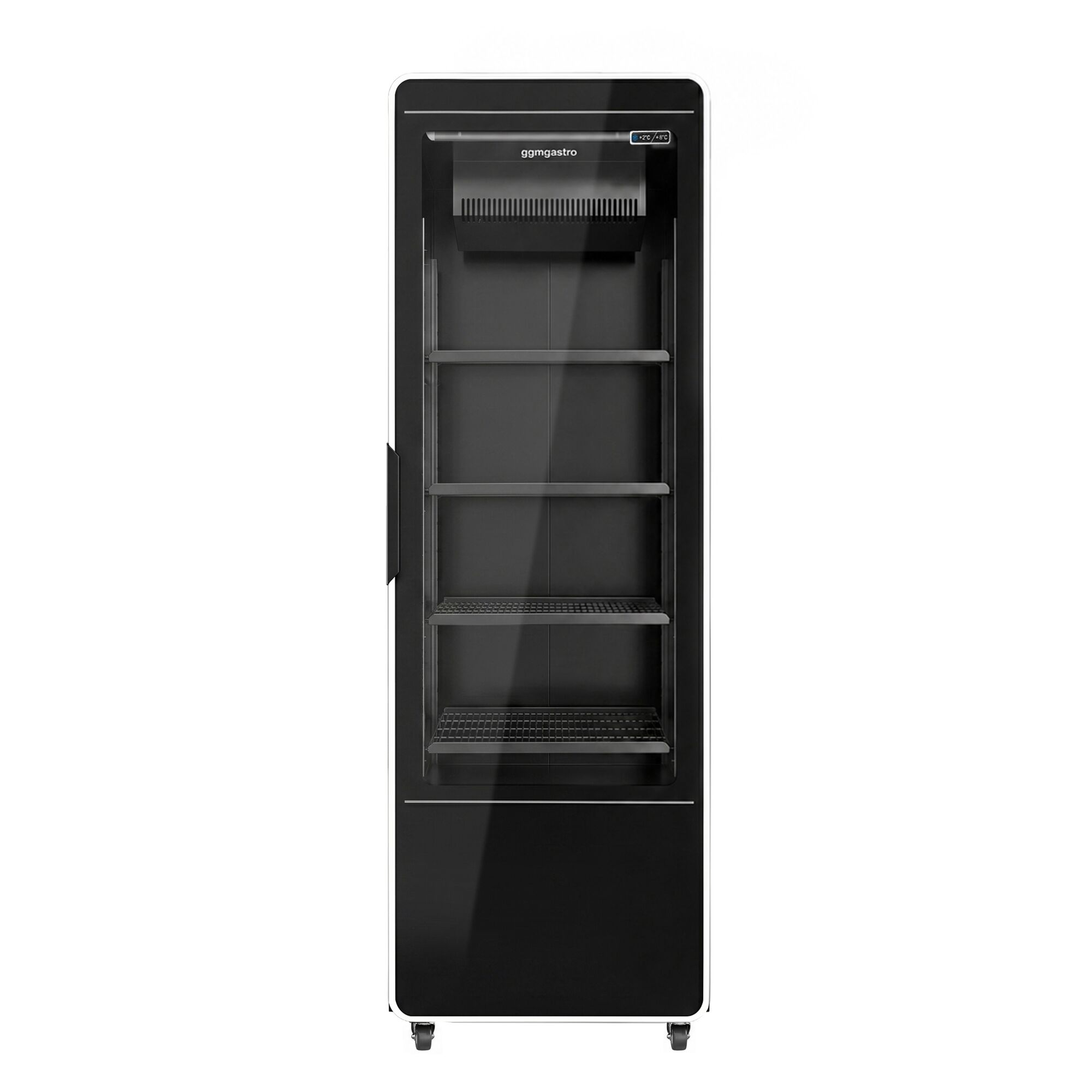 Vitrine réfrigérée à boissons - 670mm - 560 L - porte vitrée sans cadre - 1 porte vitrée - éclairage LED RGB - thermostat numérique - Noir - +2 à +8 °C