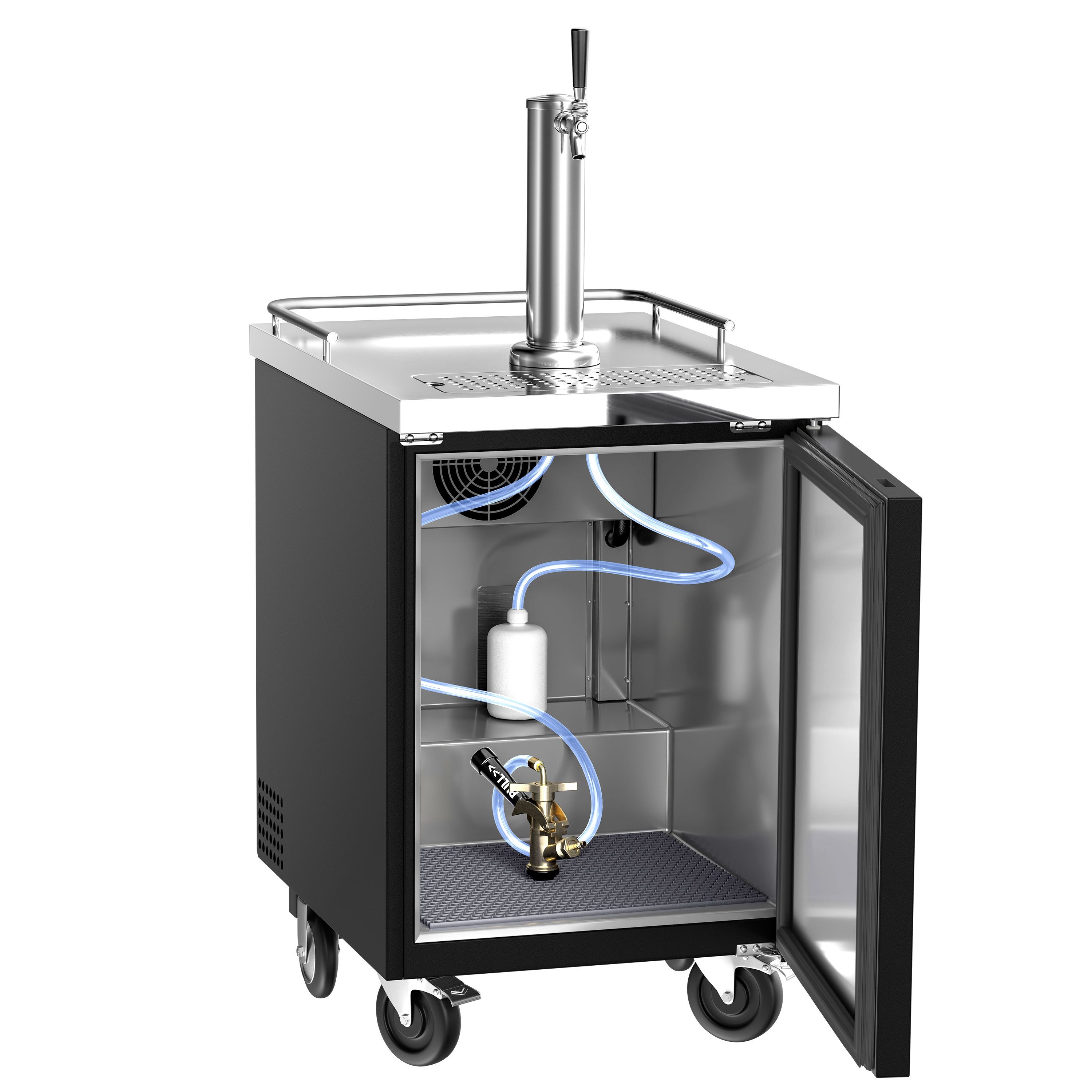 Tireuse à bière professionnelle - 1x 50L fûts - 1 robinet - 600x780mm - 1 porte