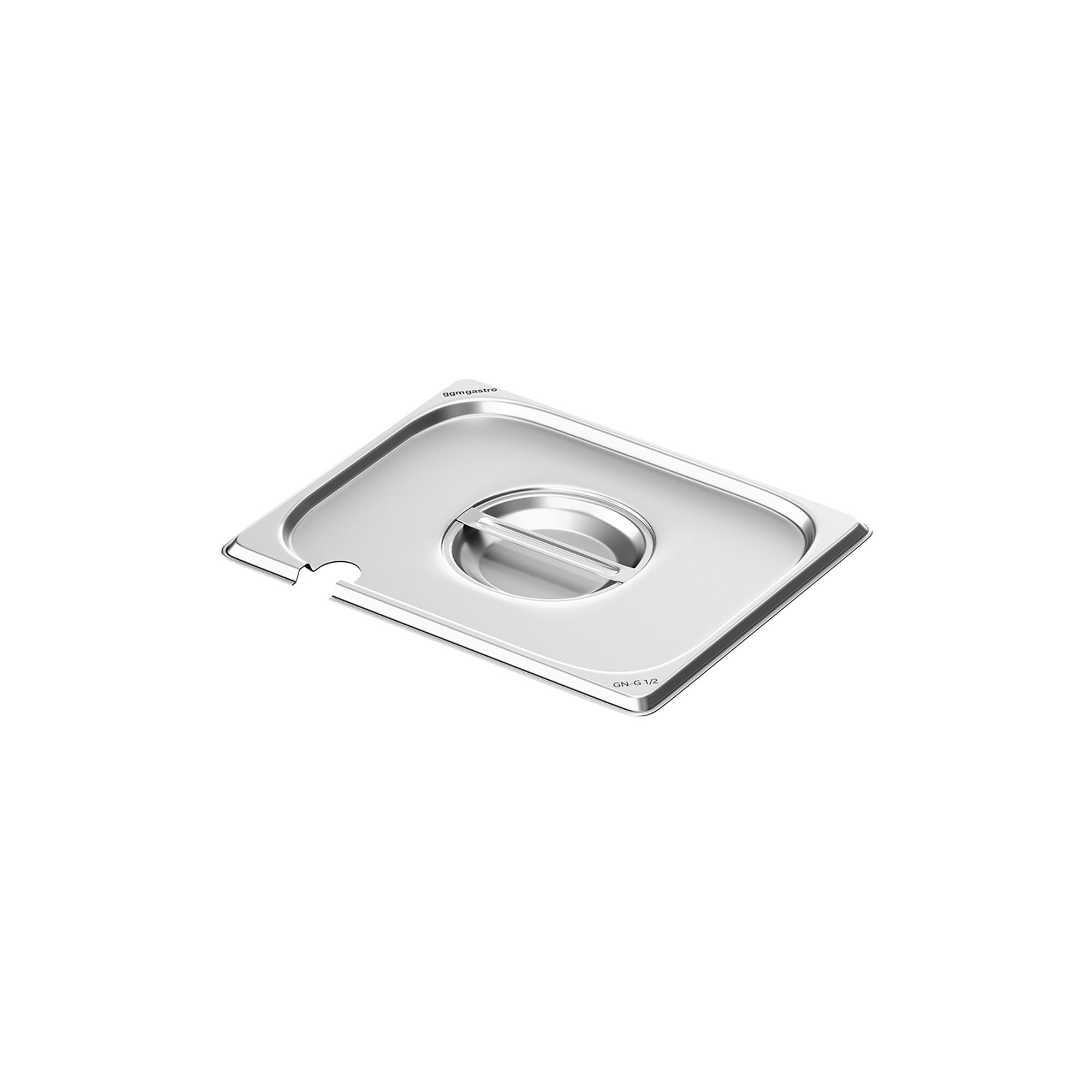 (6 pièces) Couvercle en acier inoxydable GN 1/2 - avec évidement pour cuillère