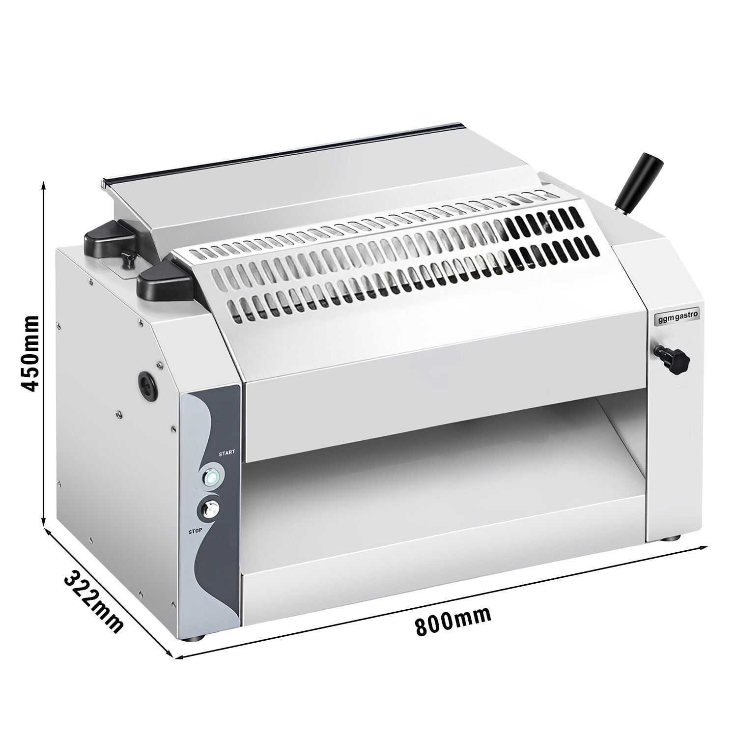 Façonneuse à pizza - pour Ø520mm - Épaisseur de pâte 0 à 10mm - 370W - Acier inoxydable