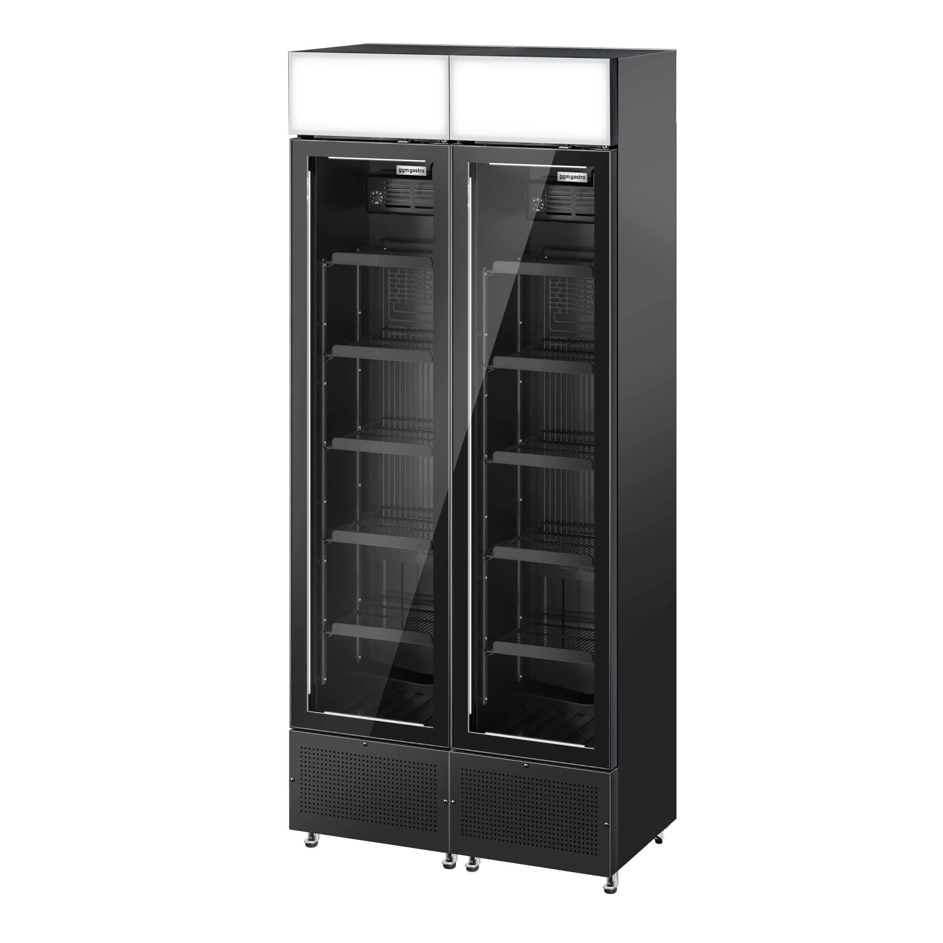 (2 pièces) Vitrine réfrigérée à boissons - 290 litres - design sans cadre - avec 2 portes vitrées et écran publicitaire
