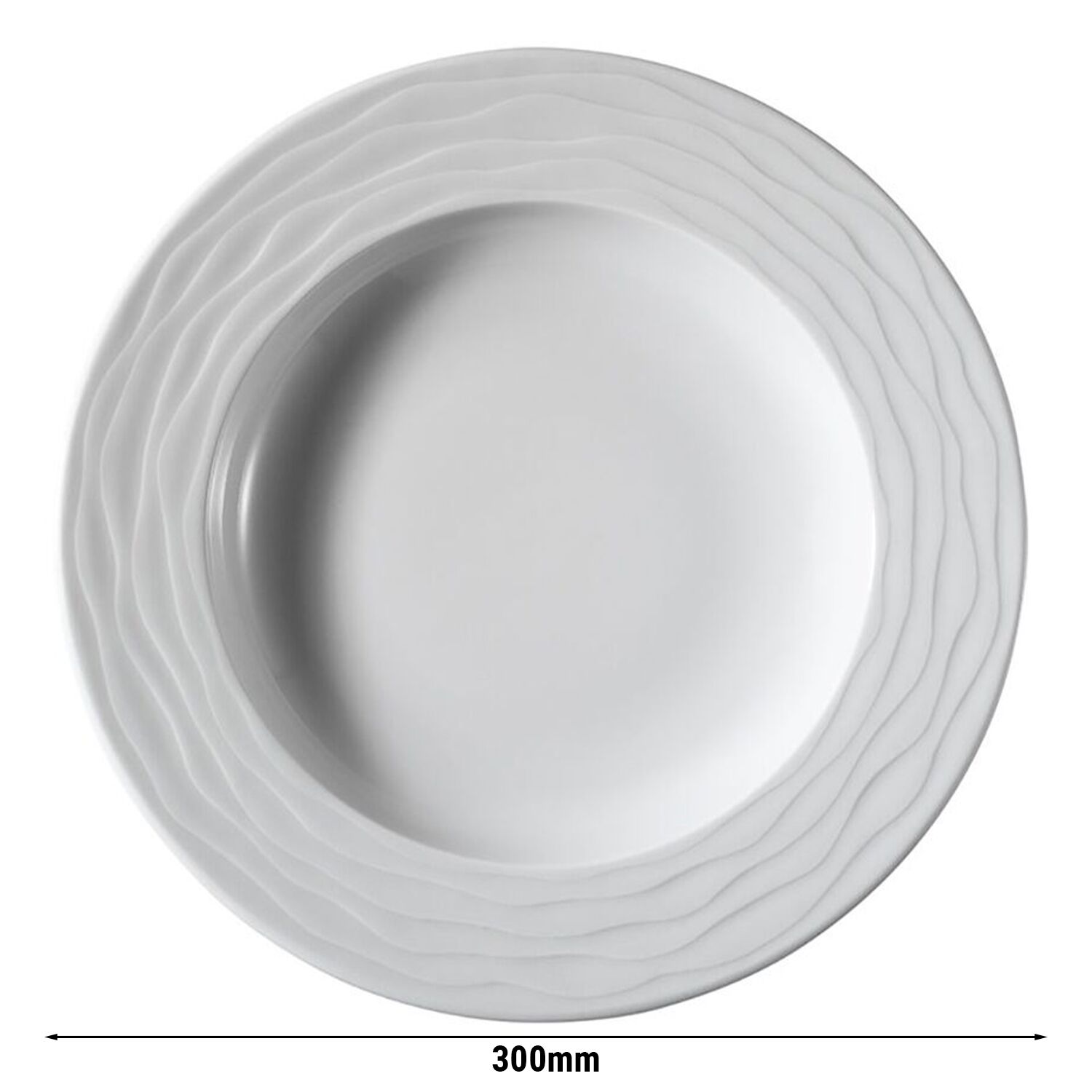 (6 pièces) SEA WAVE - Assiette - Creuse - Ø 300 mm - Blanc